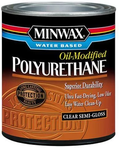 Minwax Water Based Oil-Modified Polyurethane, Gloss, Clear, 1 Gallon