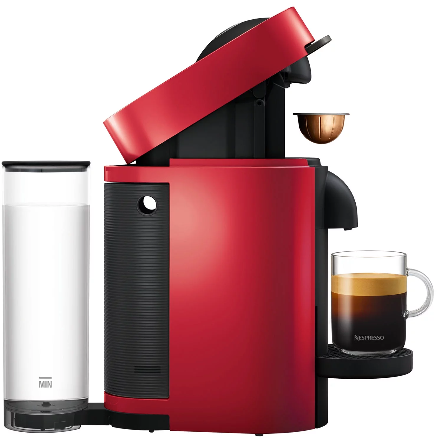 Nespresso Vertuo Plus Coffee and Espresso Machine by De’Longhi with Aerocinno, Red