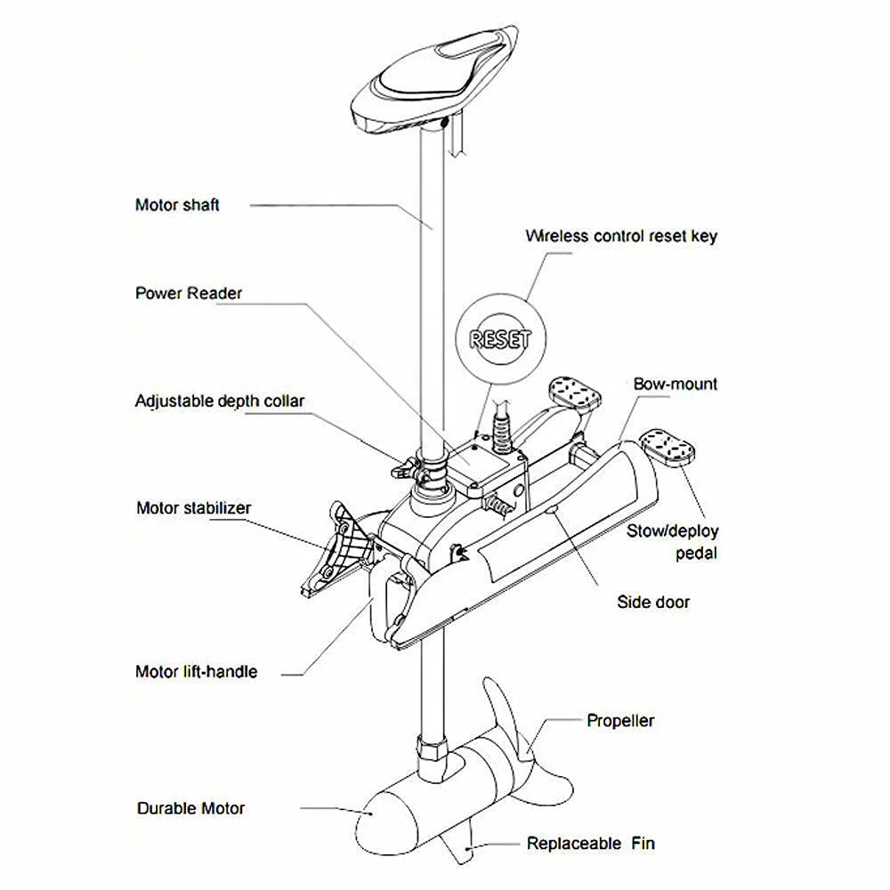 HASWING OUTDOOR Electric Trolling Motor 24V 80LB 48 Inch Shaft Cayman Bow Mount Boat Fishing Saltwater Freshwater with Remote Control