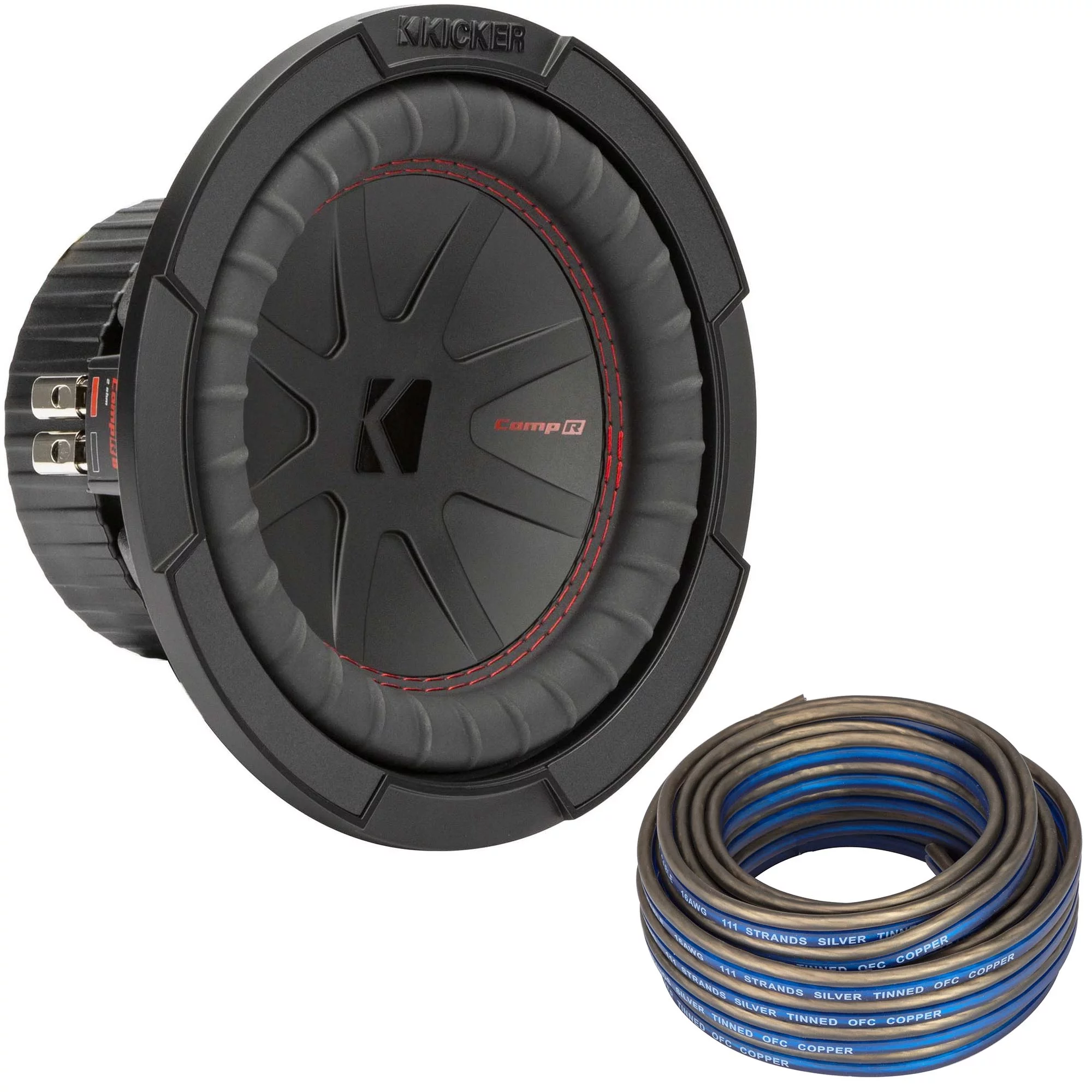 Kicker 48CWR82 CompR 8″ Subwoofer, DVC, 2-ohm – Includes Speaker Wire