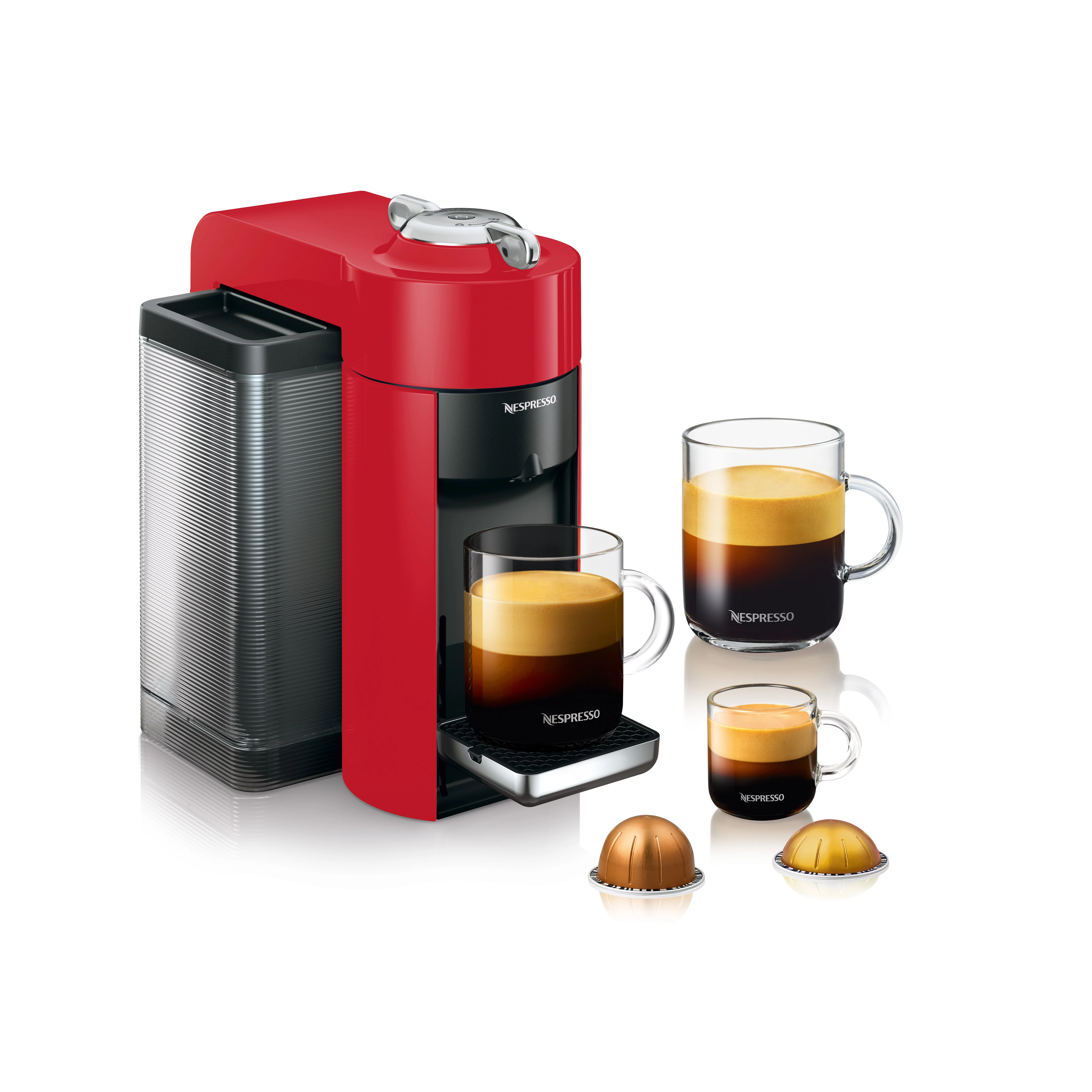 Nespresso Evoluo Coffee and Espresso Machine by De’Longhi, Red