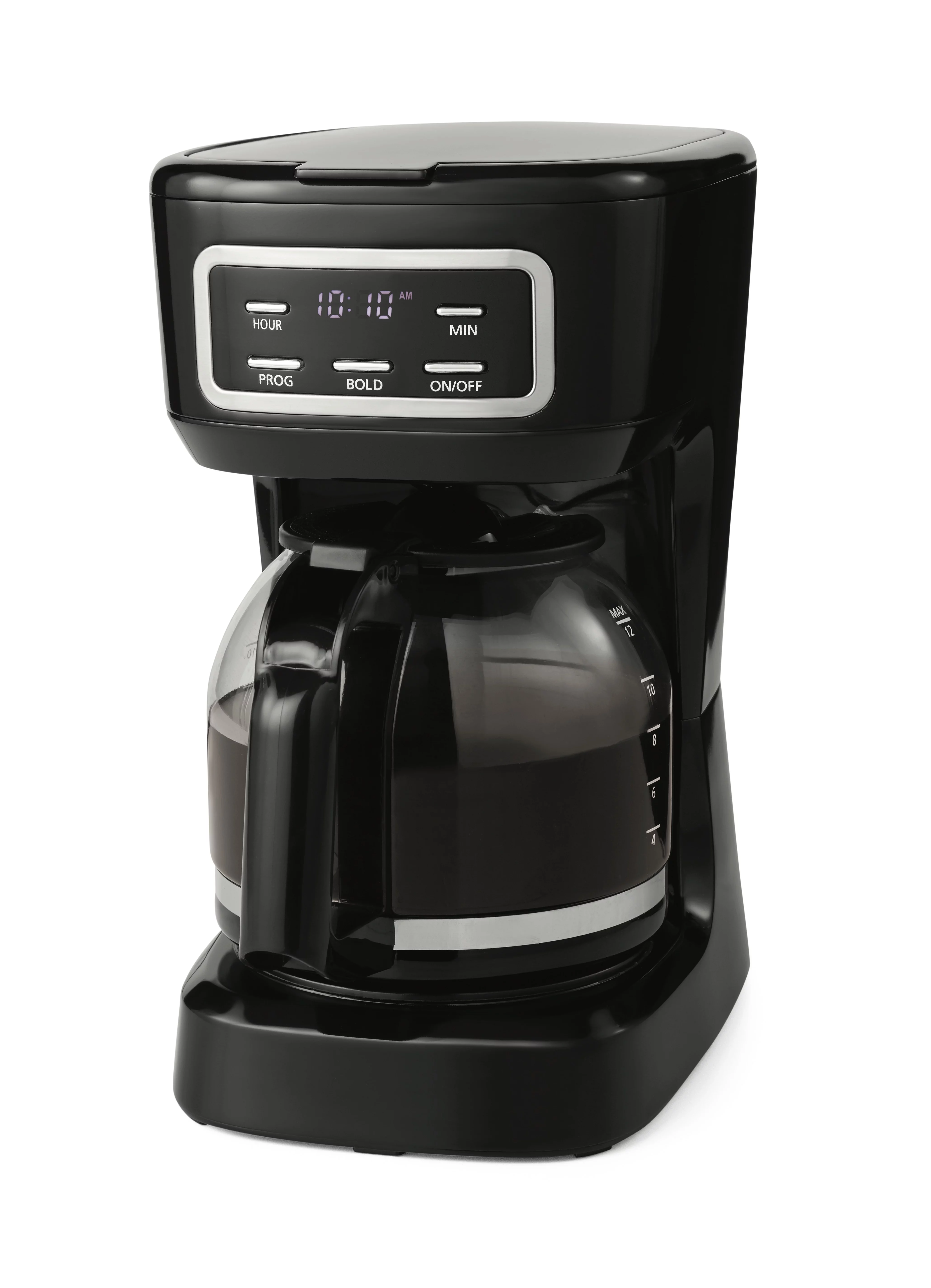 Mainstays 12 Cup Programmable Coffee Maker, 1.8 Liter Capacity, Black