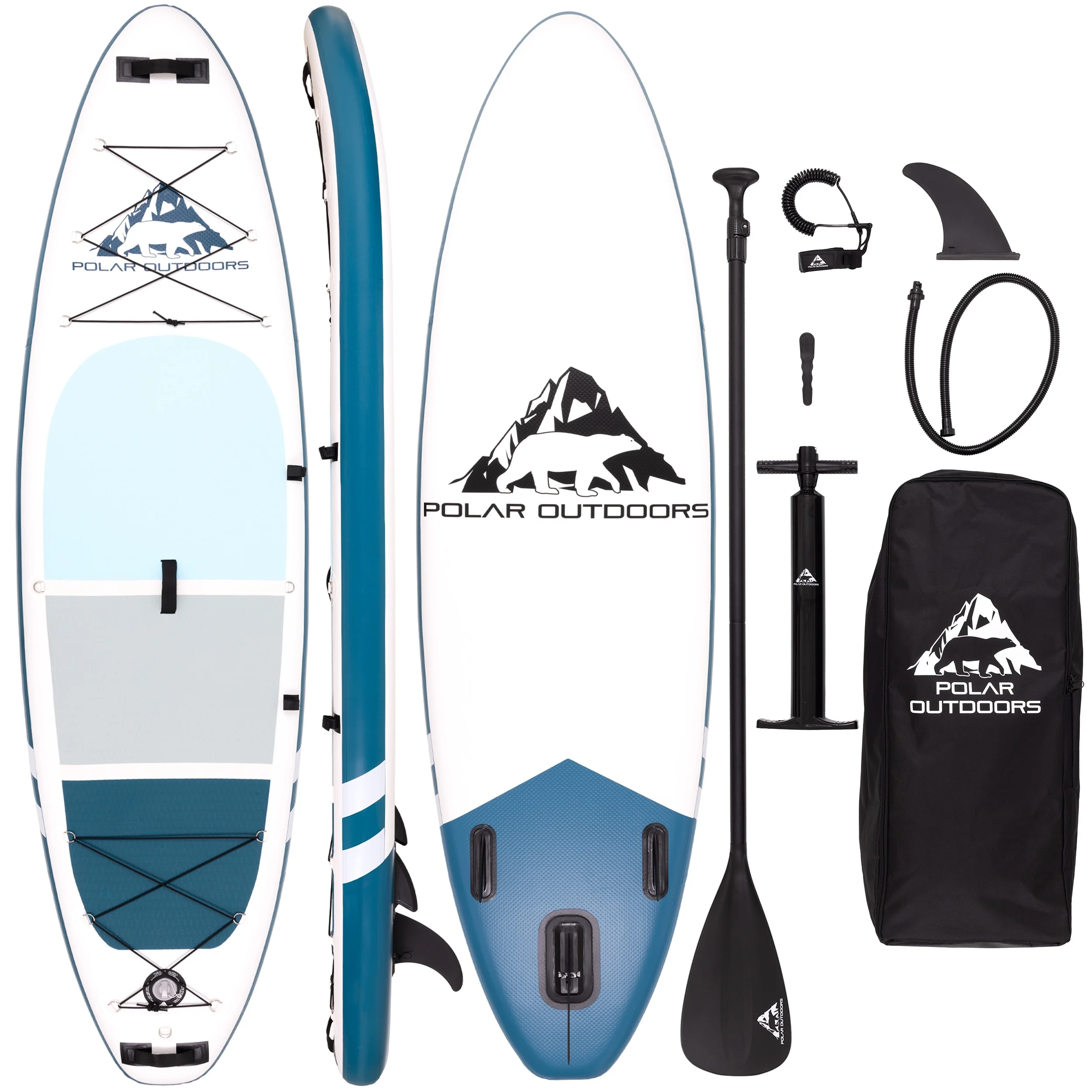 Polar Outdoors Inflatable Stand Up Paddle Boards By Roc Paddle Boards with Premium SUP Paddle Board Accessories, Wide Stable Design, Non-Slip Comfort Deck for Youth & Adults