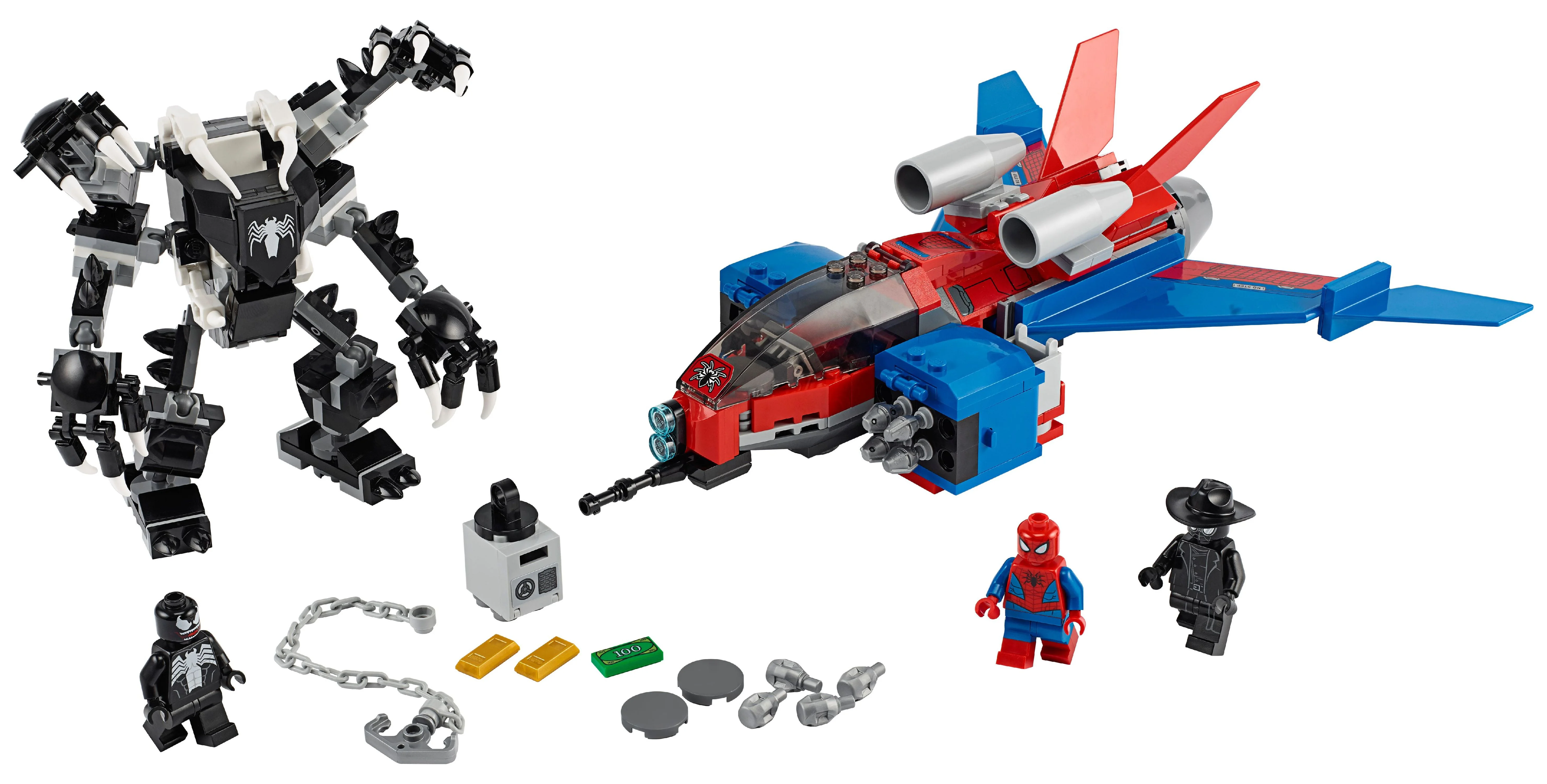 LEGO Marvel Spider-Man Spider-Jet vs Venom Mech 76150 Building Kit with Minifigures, Mech and Plane (371 Pieces)