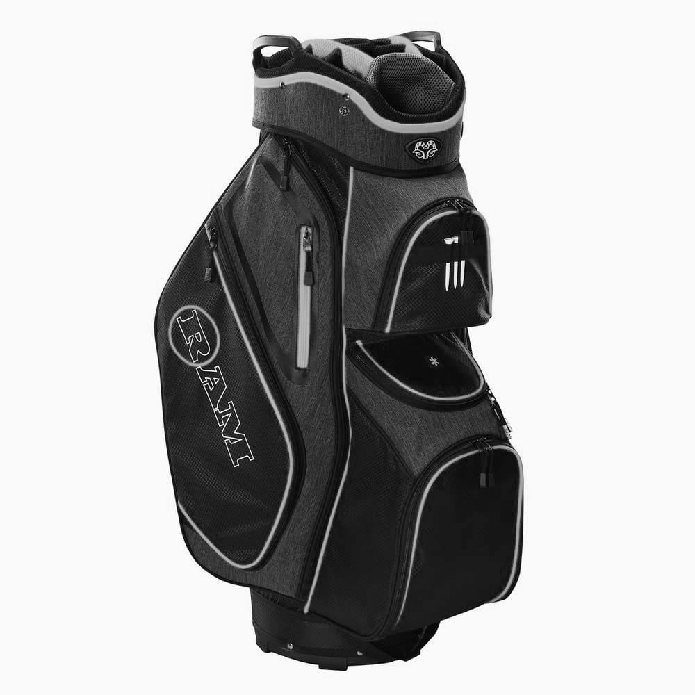 Ram Golf Tour Cart Bag with 14 Way Dividers Top Black, Red