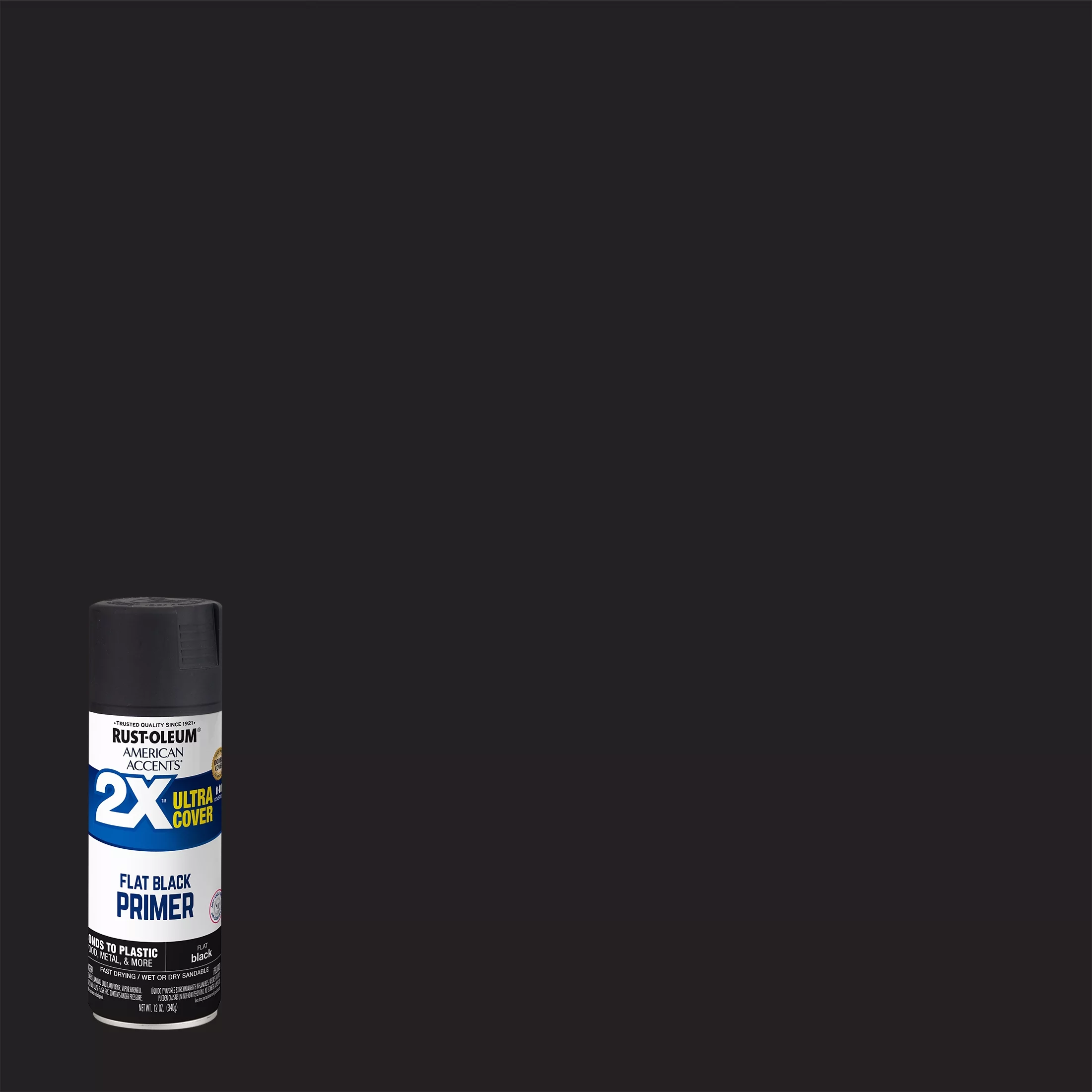 Gray Primer, Rust-Oleum American Accents 2X Ultra Cover Flat Spray Paint- 12 oz