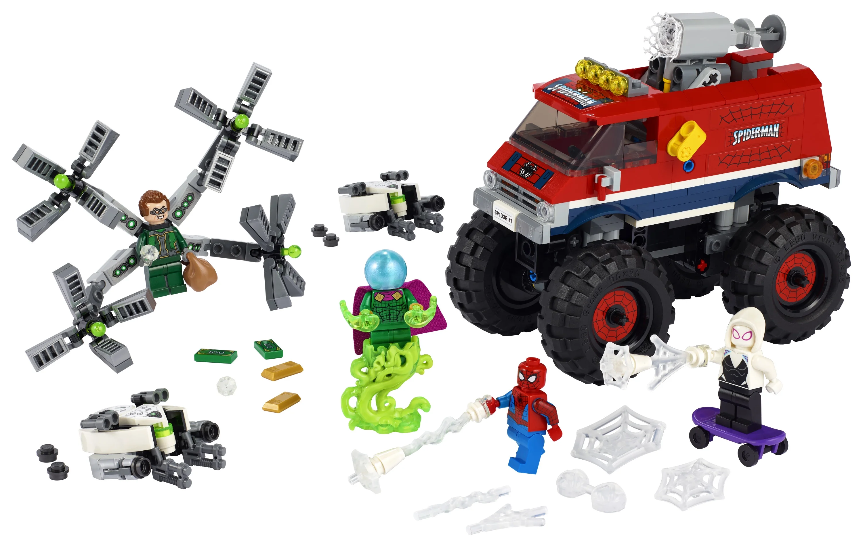 LEGO Marvel Spider-Man: Spider-Man’s Monster Truck vs. Mysterio 76174; Cool Construction Toy (439 Pieces)