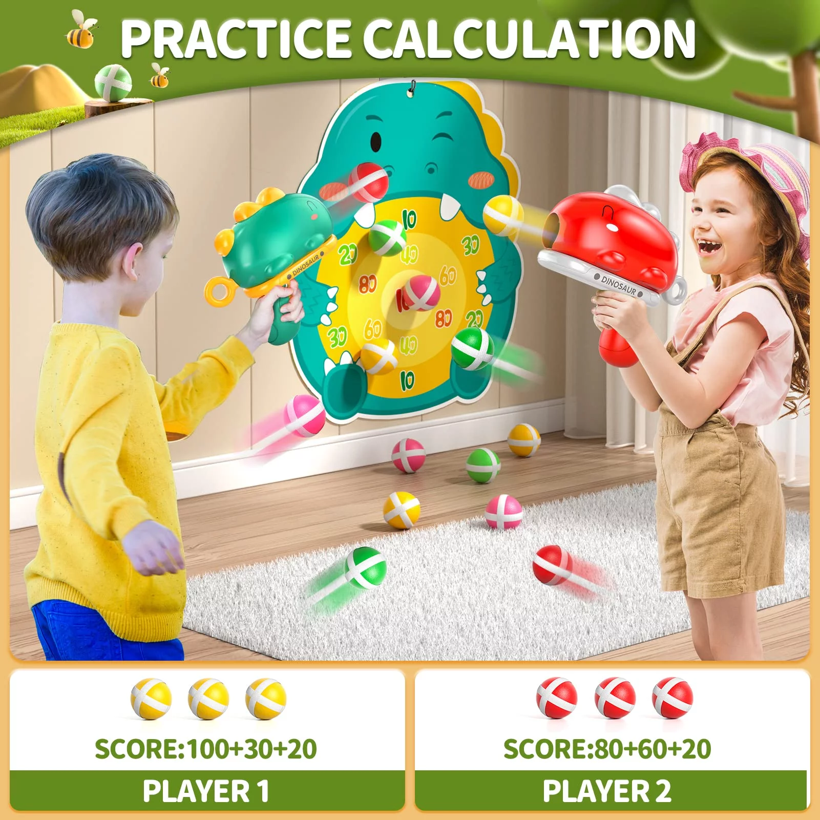 Outdoor Toys Gifts for 3 4 5 6 7 Year Old Boys Kids,Dinosaur Outdoor Games Dart Board Toys for Kids Ages 3-5 6-8,Outdoor Shooting Dart Board for Boys Birthday Gifts,Ideas Indoor & Outdoor