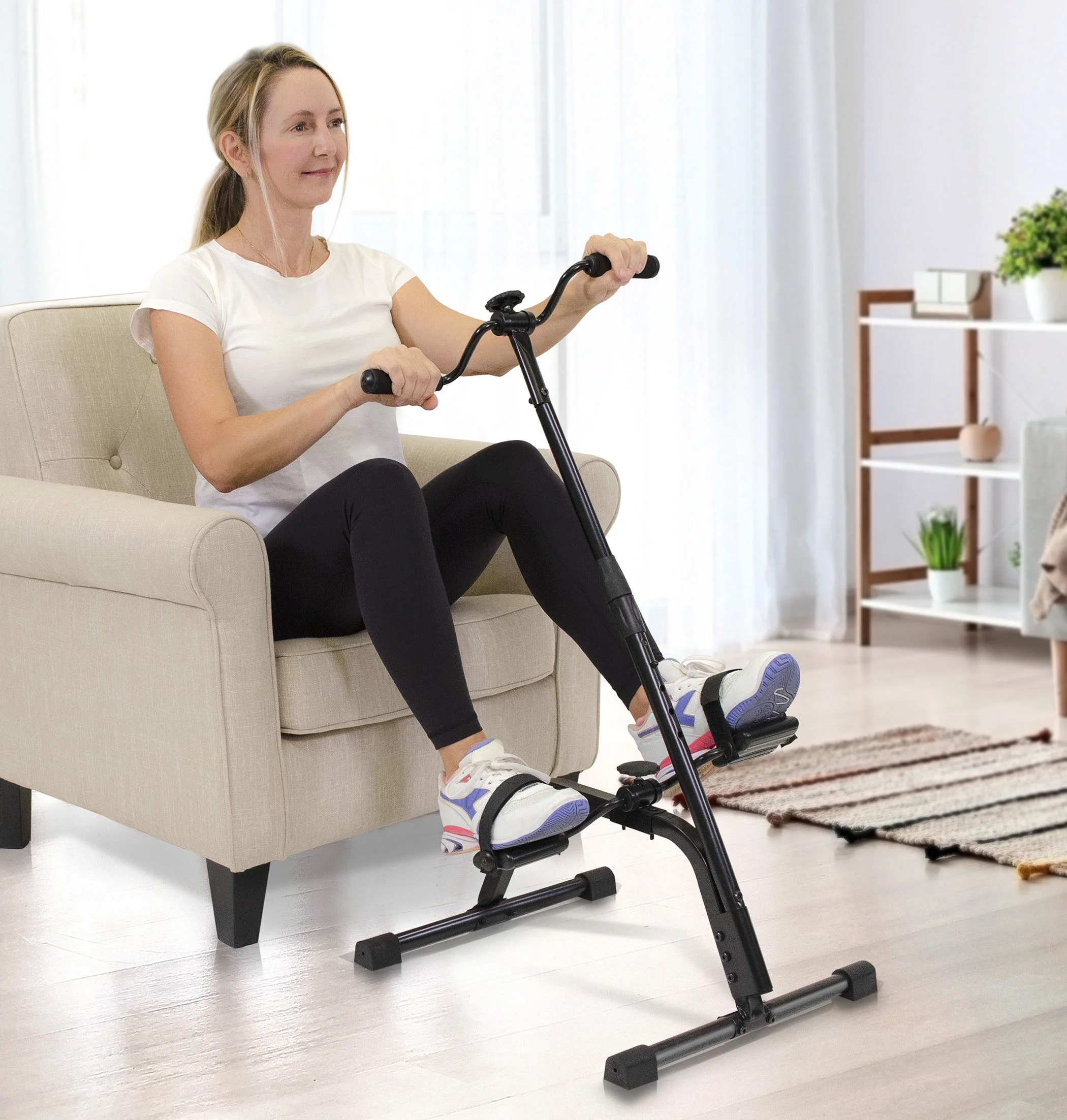 North American Healthcare Easy-to-use Adjustable Low-Impact Total Body Cardio Exerciser with Skid-Resistant Feet to Prevent Slipping and Protect Floors