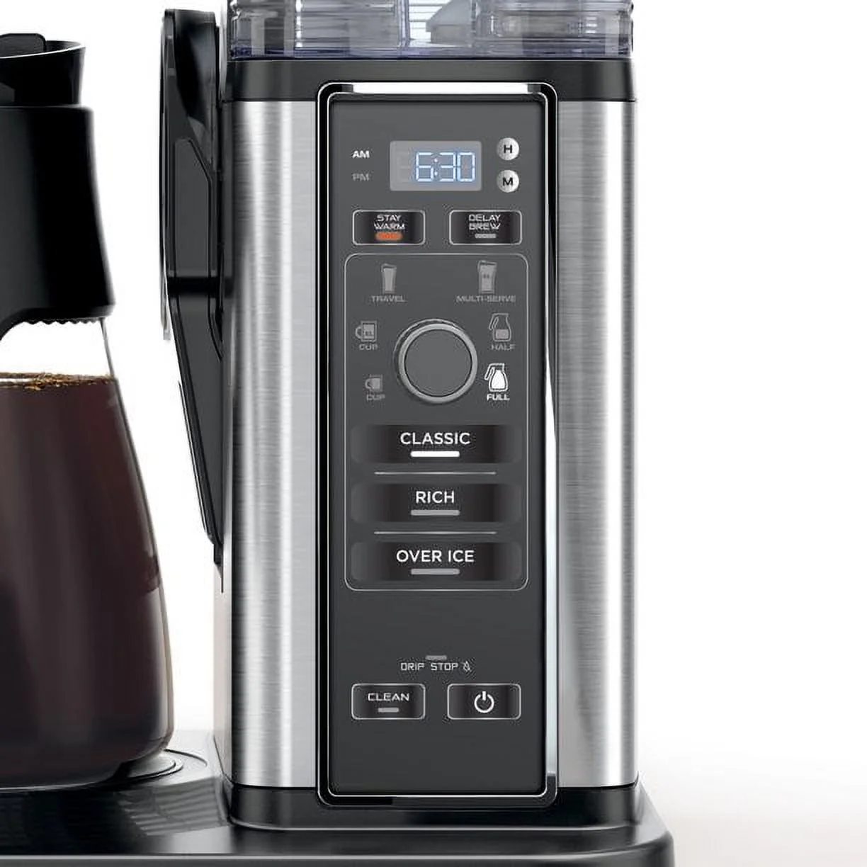 Ninja CM300 Hot & Iced Coffee Maker, Single Serve Coffee Maker, Drip Coffee, Stainless, Glass Carafe