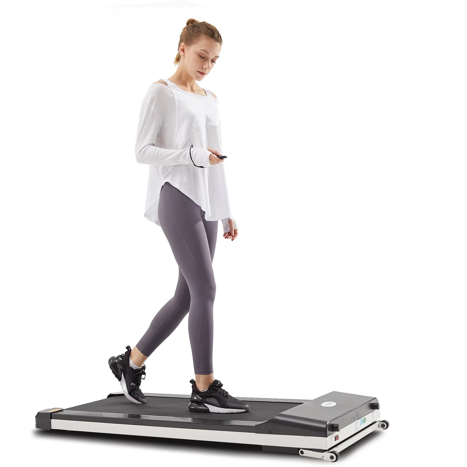 Topfinel UMAY Electric Treadmill for Home & Office with Foldable Frames, Under Table Walking Jogging Machine Small Flat Treadmill Machine with Low Noise & Sports App for Small Spaces