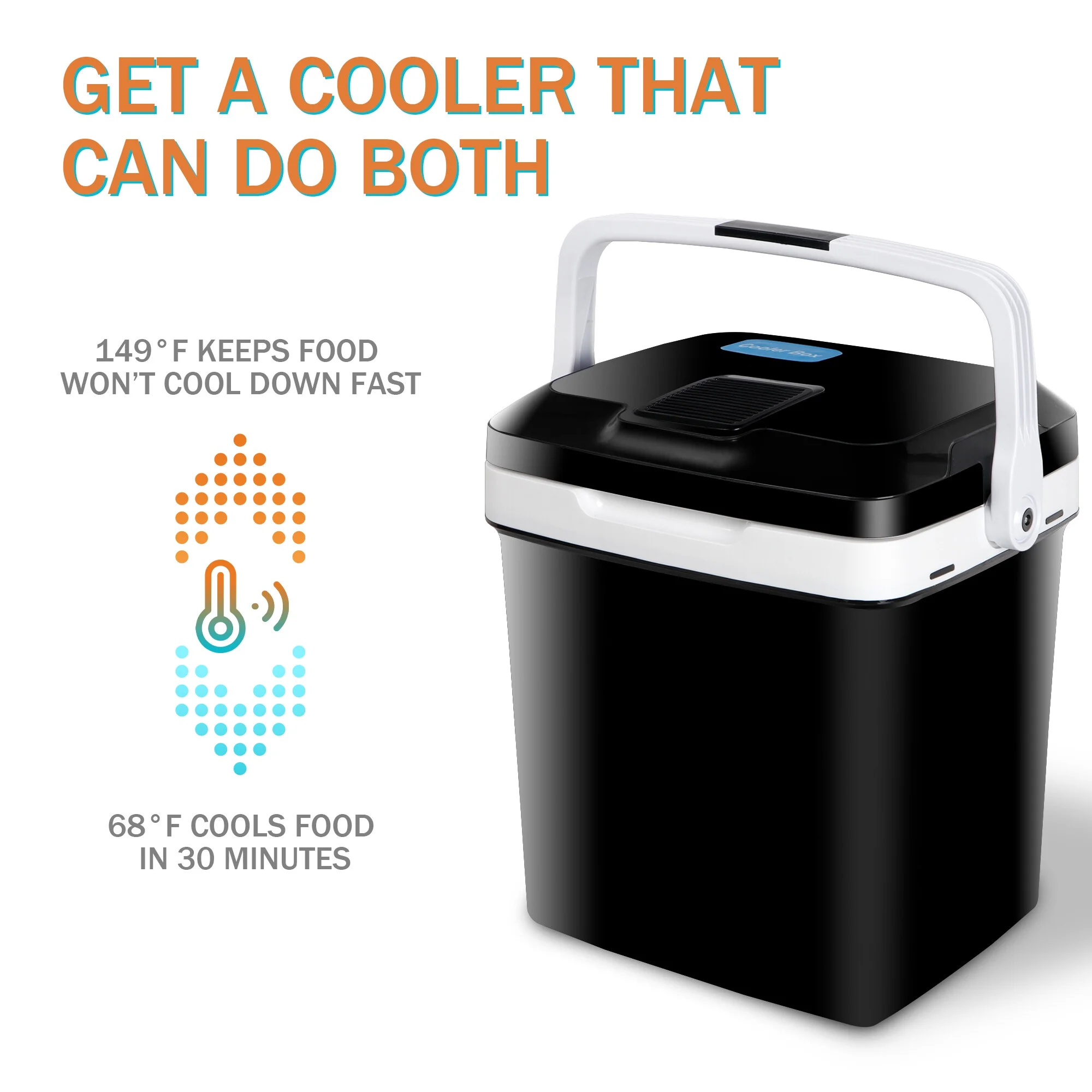 HomGarden 28QT/26L Mini Thermoelectric Cooler/Warmer Portable Car Fridge Camping Travel Picnic