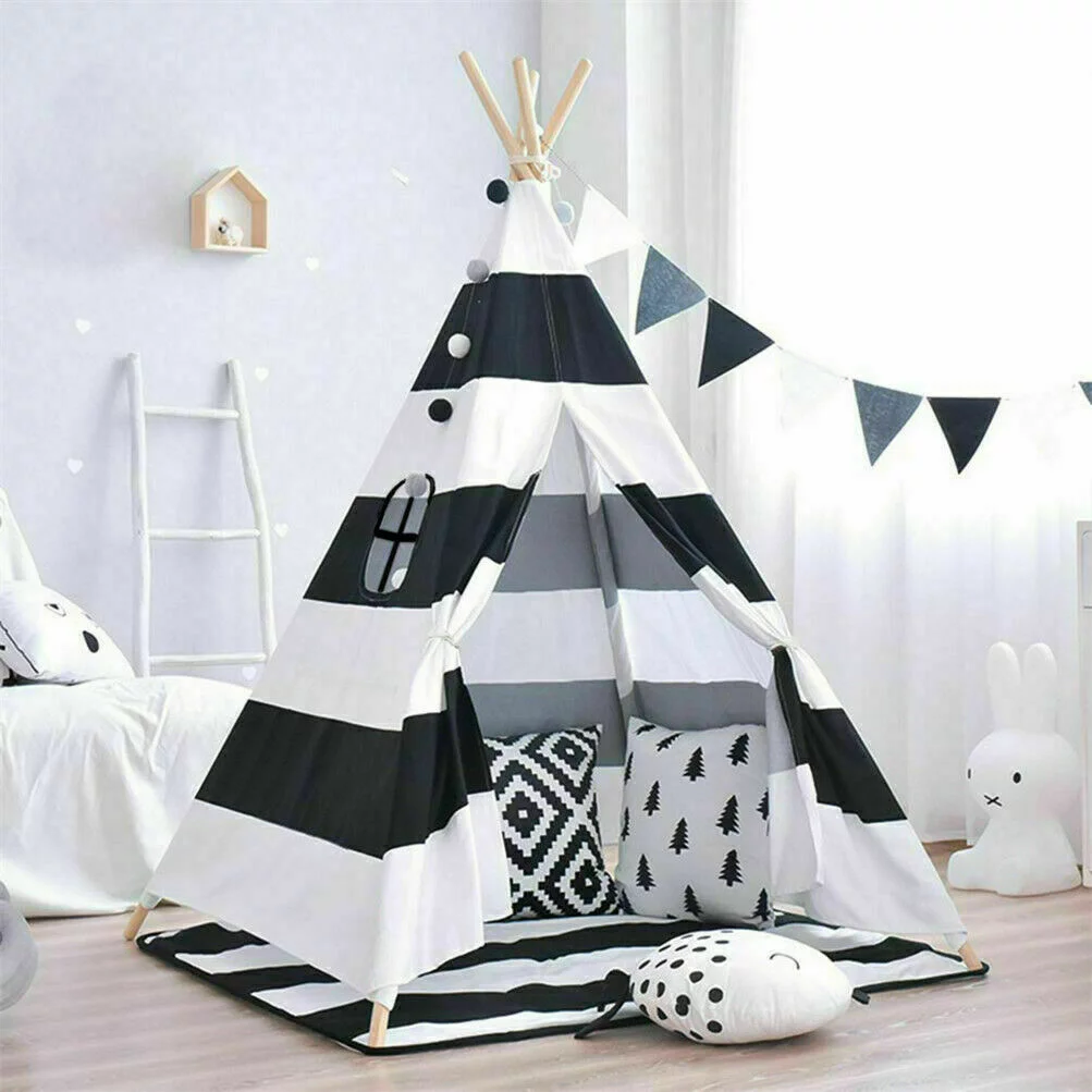 YouLoveIt Play Teepee Tent for Kids Play Tent Children Play House Children Teepee Play Tent Foldable Tent Indoor Outdoor Canvas Playhouse, 3 Colors