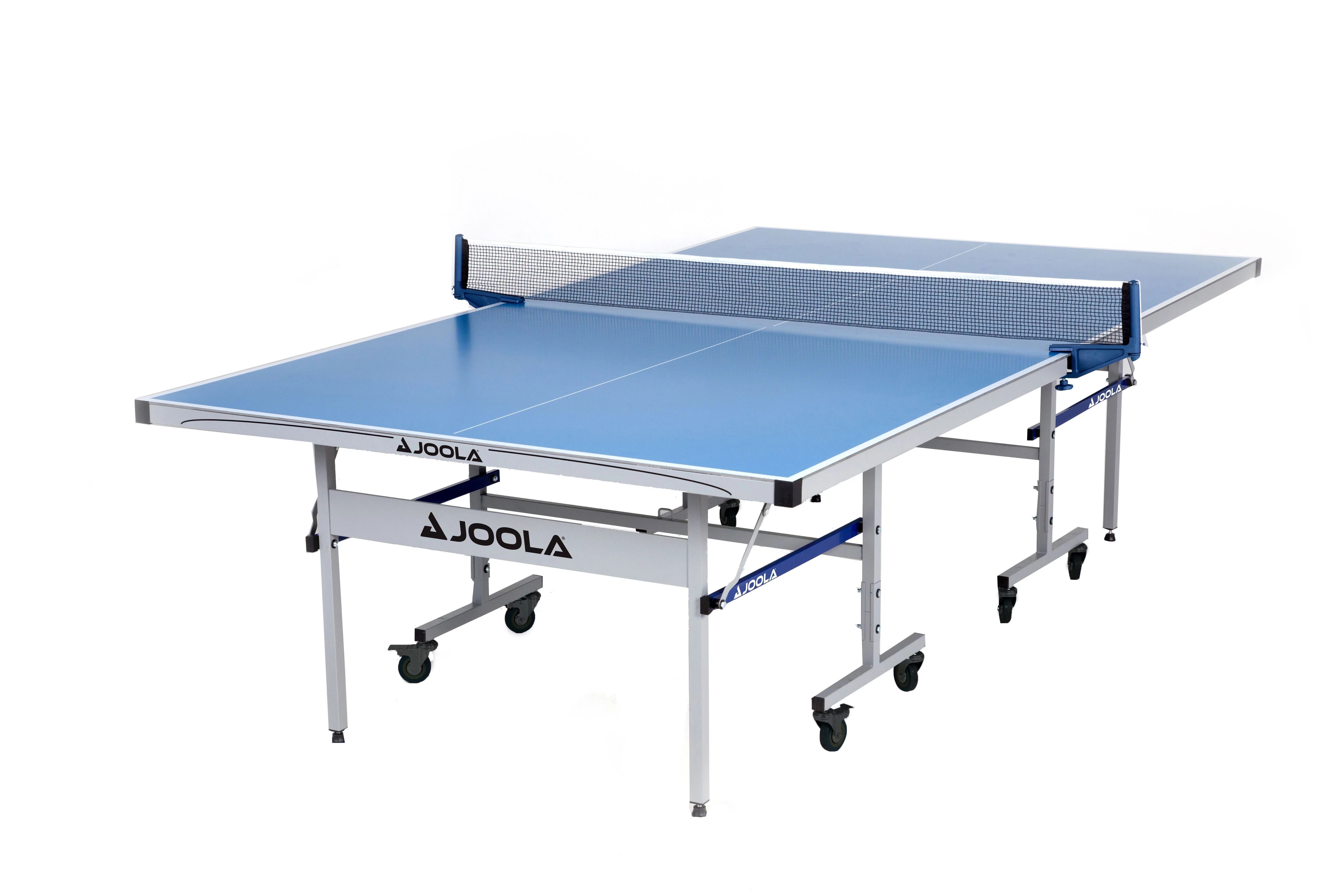 JOOLA Nova Plus All-Weather Table Tennis Table with Ping Pong Net Set, Size 9′ x 5′, Blue