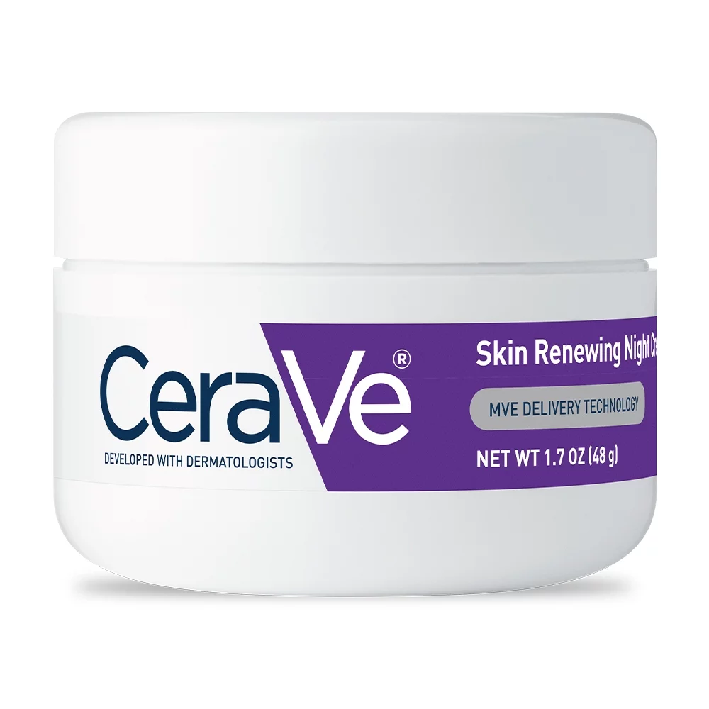 CeraVe Skin Renewing Face Night Cream with Peptide Complex & Hyaluronic Acid for All Skin Types, 1.7 oz