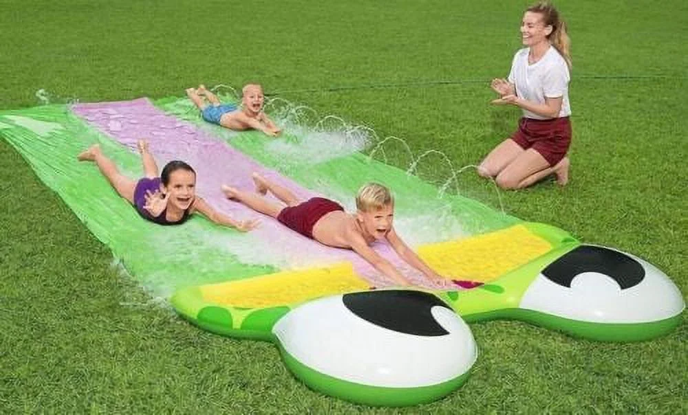 Friendly Frog Slide 16ft Water Slide with sprinkler & 3 lanes H2OGo