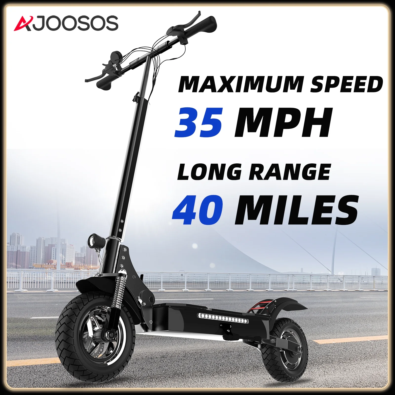 AJOOSOS X750 Electric Scooter, 1300W Powerful Motor, 35 mph Max Speed, 40 Miles Long Range, Foldable Electric Scooter Adults