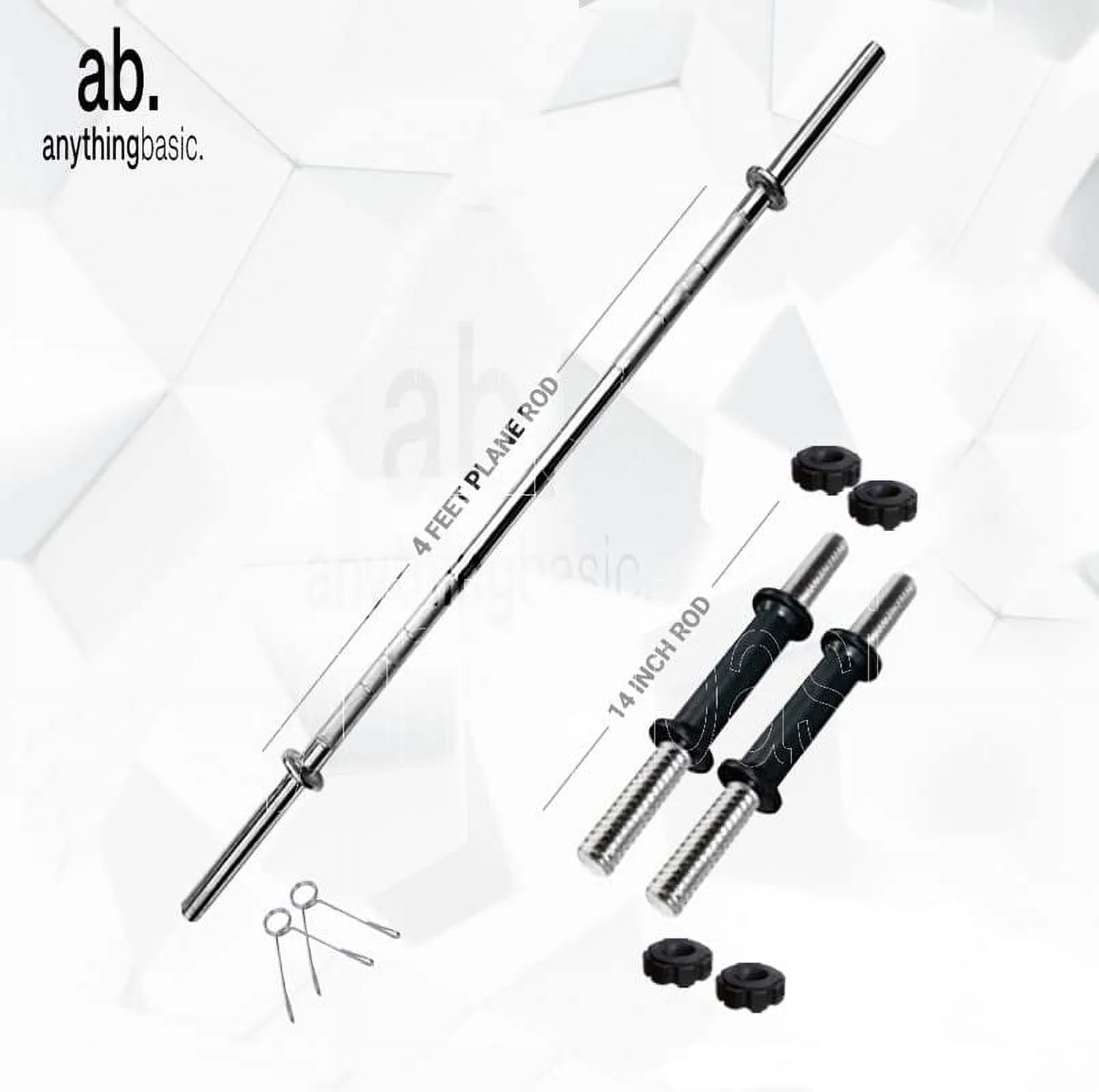 anythingbasic. PVC 16 Kg Home Gym Set with 4 Ft Gym Rods and One Pair Dumbbell Rods