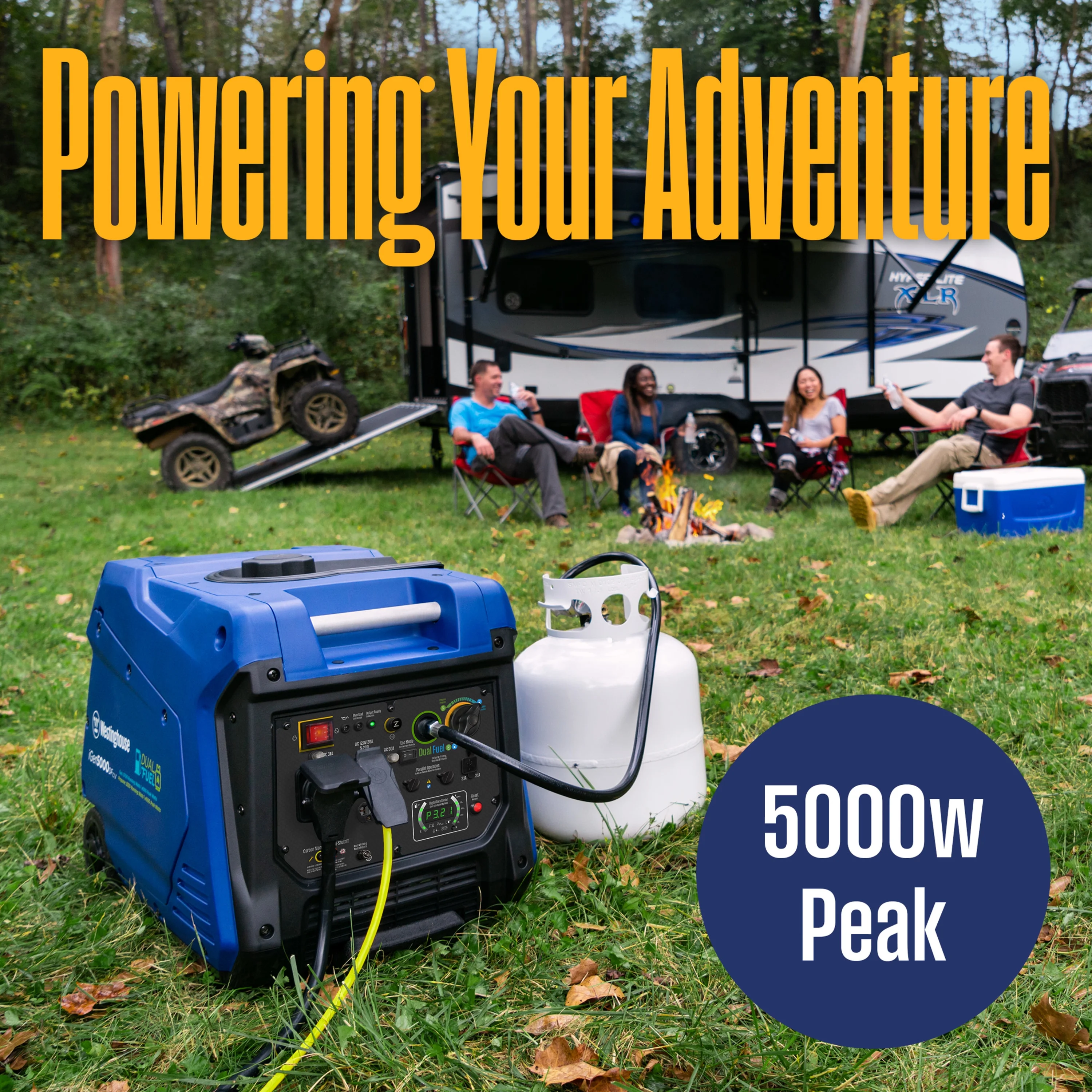 Westinghouse 5000 Peak Watt RV Ready, Gas Powered Portable Inverter Generator with Electric Start