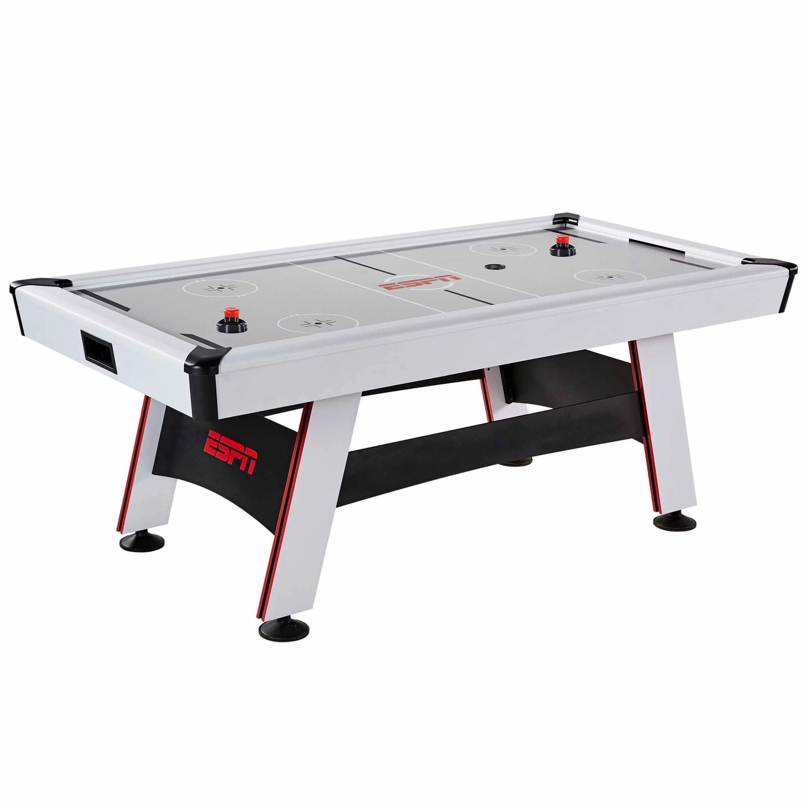 ESPN 84″ Glacier Arcade Air Hockey Table with Electronic Scorer, White/Red, 84 inch x 42 inch x 32 inch