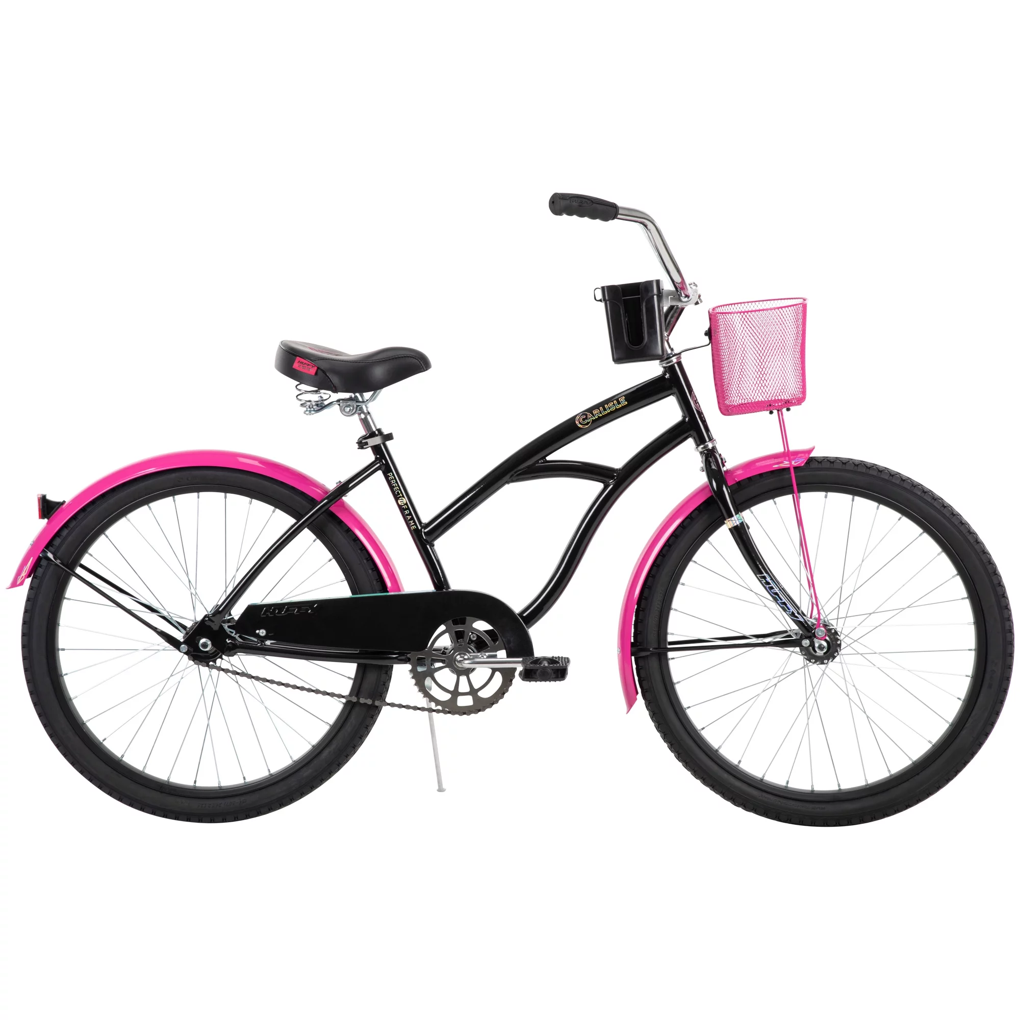 Huffy Carlisle 24-In. Cruiser Bicycle for Girls, Black and Pink