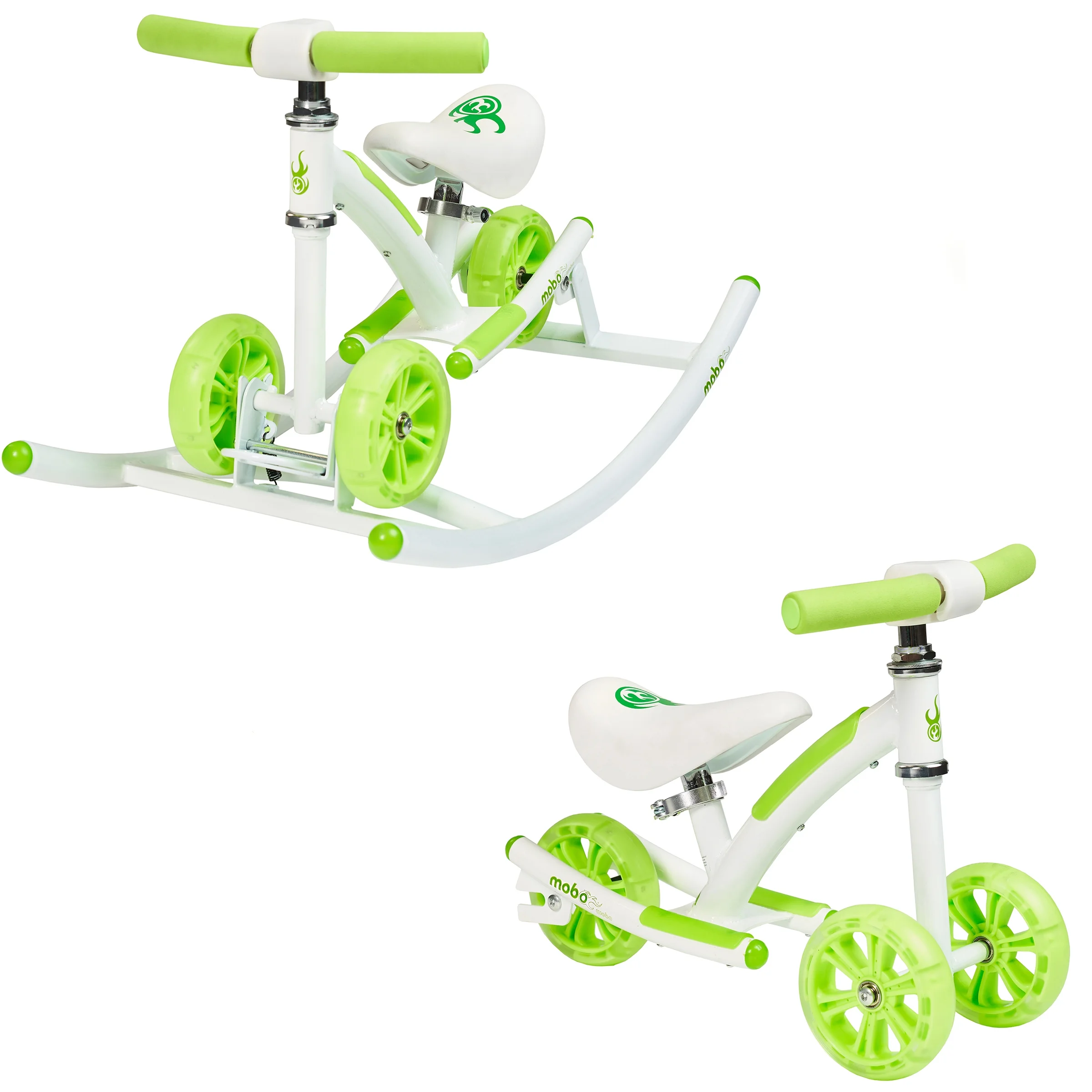 Mobo Wobo 2-in-1 Rocking Baby Balance Bike, 1-3 Years Old, Baby Ride-On Toy, White