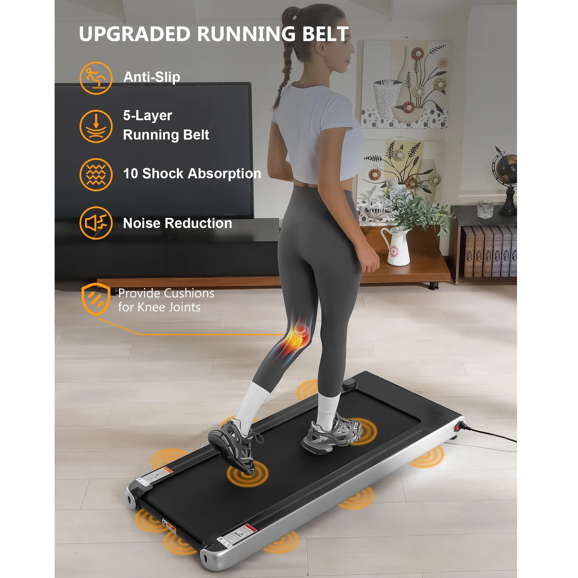 Yiwa 2.5 HP Walking Pad, 0.6-3.8 MPH Folding Treadmill, 256 LBS Load Capacity