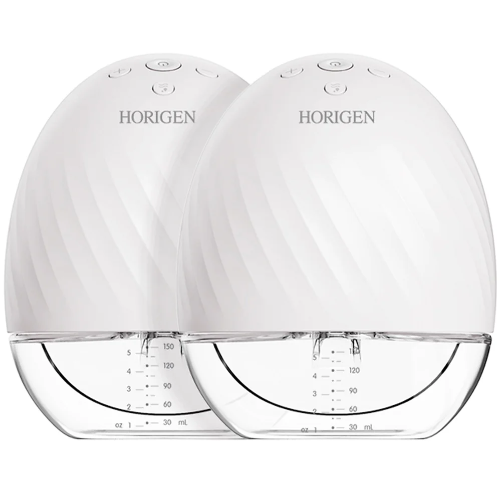 Horigen Breast Pump 2267A Double White Electric Wearable Breast Pump Lower Noise 2 Modes 5 Suction Levels Hands Free USB Rechargeable