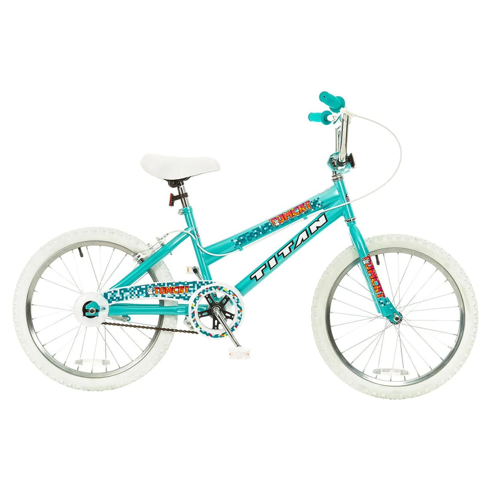 Titan 20 In. Tomcat Girls BMX Bike with Pads, Teal Blue