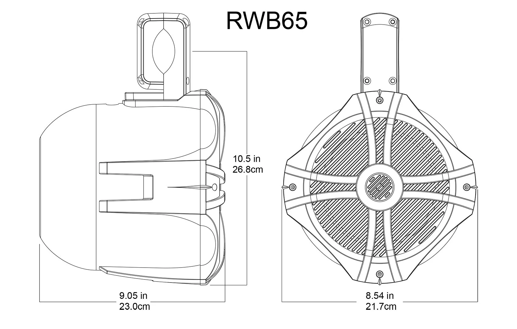 Pair Rockville RWB70B Black 6.5″ 250w Marine Wakeboard 360?? Swivel Tower Speakers