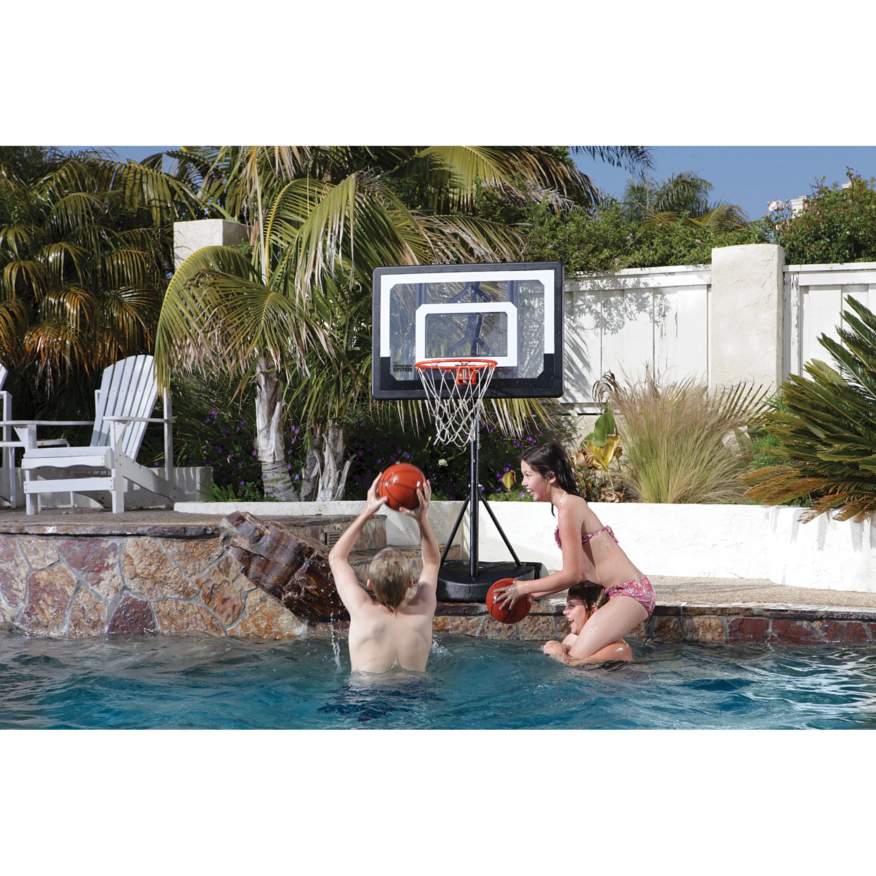 SKLZ Pro Mini Portable Basketball System Hoop with Adjustable Height 3.5 to 7 Ft., Includes 7 In. Mini Ball