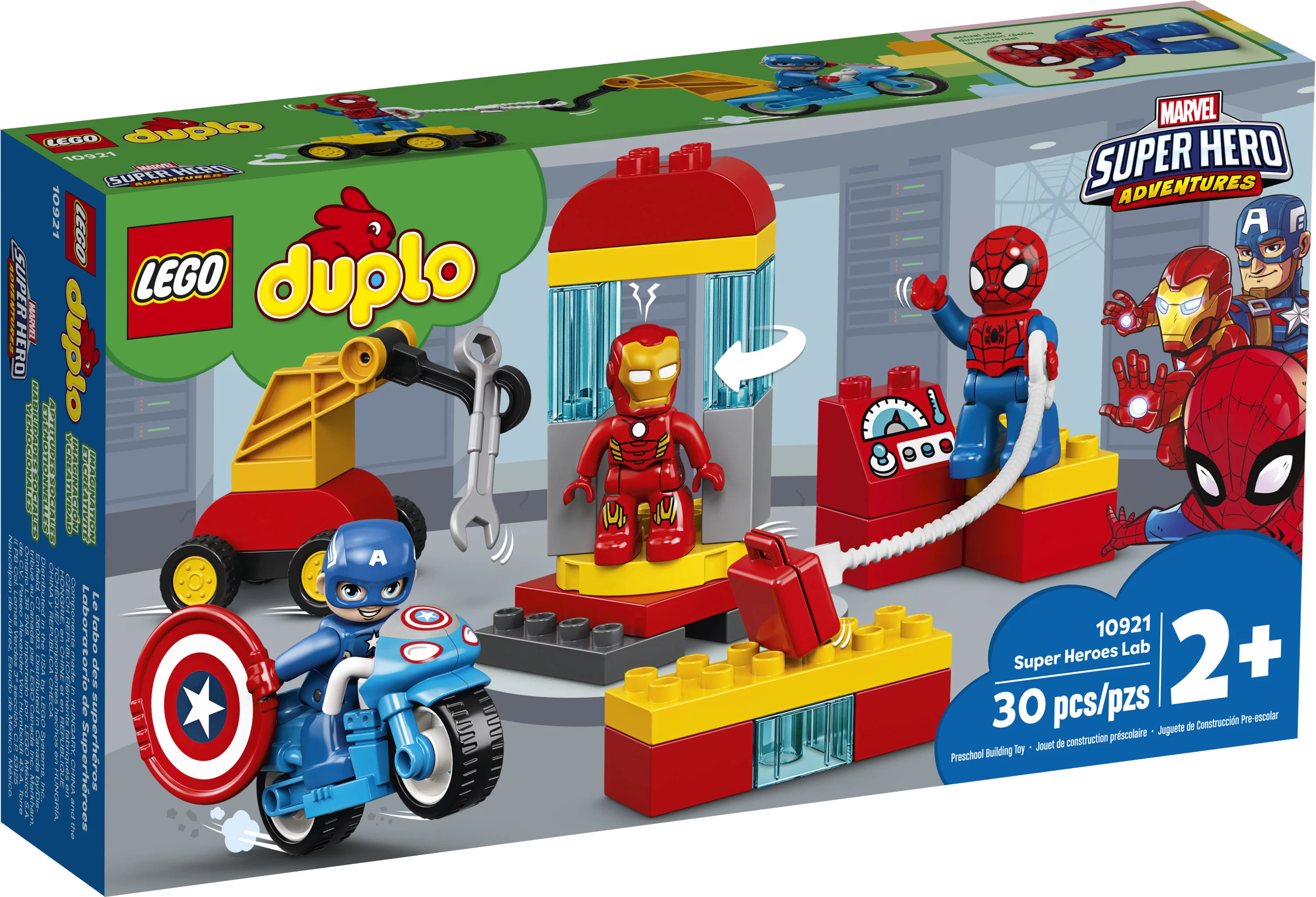 LEGO DUPLO Super Heroes Lab 10921 Marvel Avengers Construction Toy for Toddlers (30 Pieces)