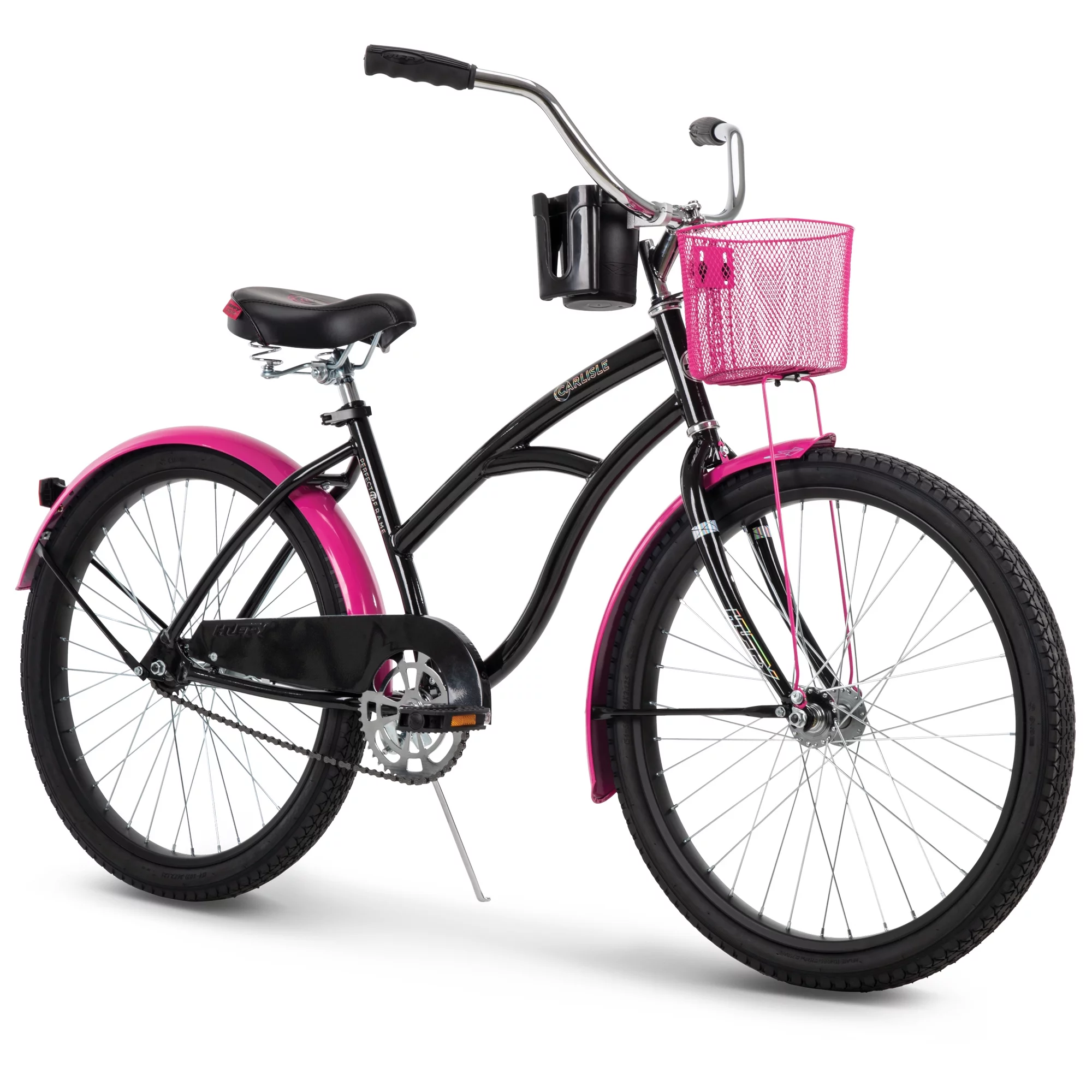 Huffy Carlisle 24-In. Cruiser Bicycle for Girls, Black and Pink