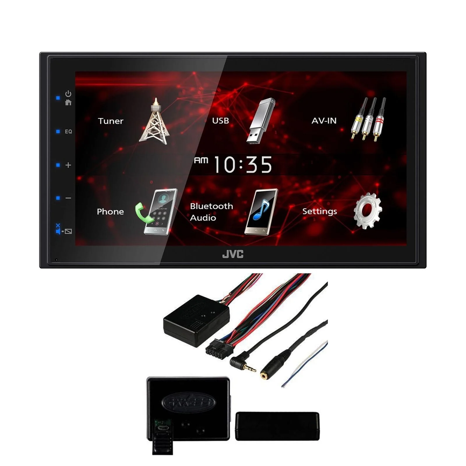 JVC KW-M180BT 6.8″ Media Player USB Mirroring For Android Bluetooth AXXESS ASWC1 Steering Wheel Interface