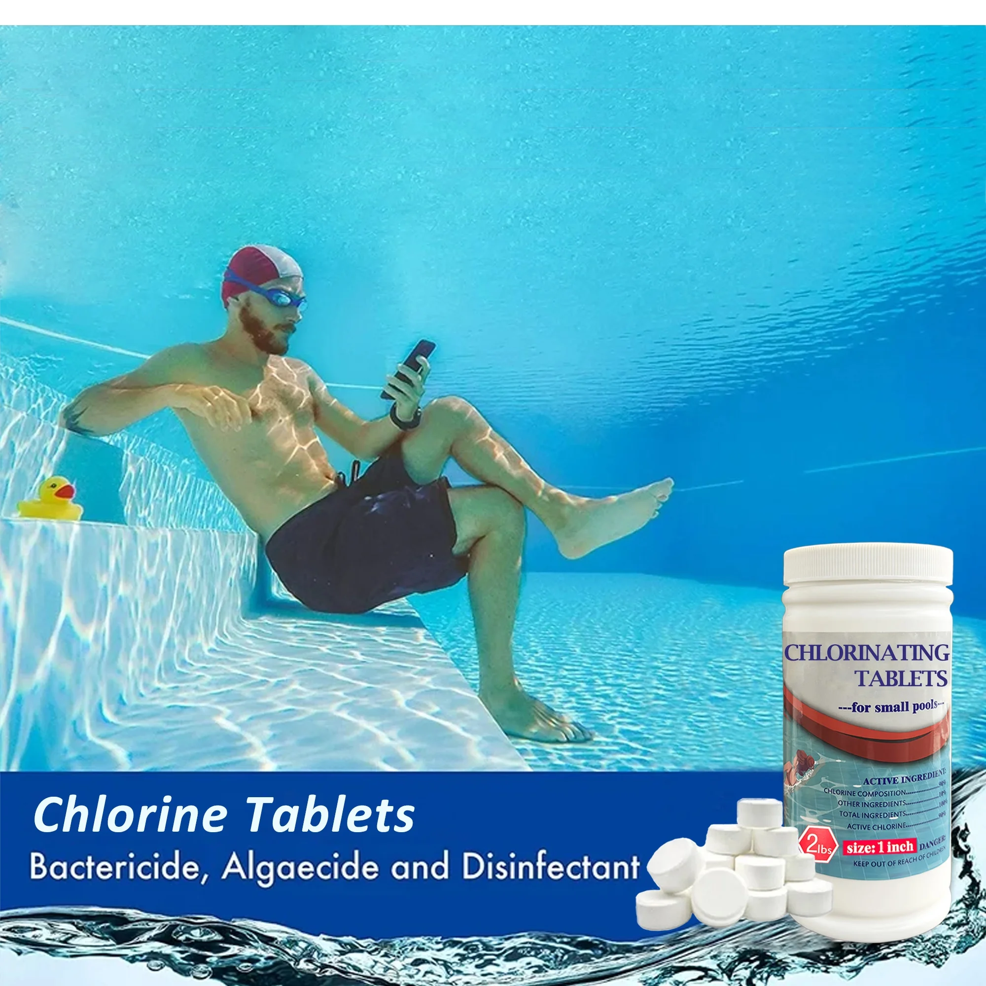 Alicacho 1″ Pool Chlorine Tablets 20LBs – Slow Dissolving & Long Lasting – Stabilized Chlorine for Spa Hot Tubs Swimming Pool Supplies