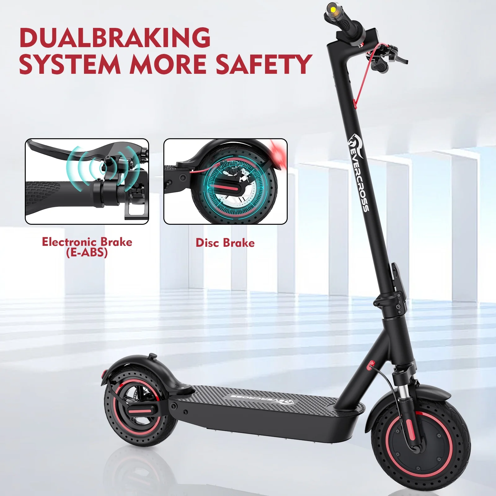 EVERCROSS Electric Scooter, 10” Solid Tires, 22 Miles Long Range Max Speed 19MPH, 500W Peak Power Motor, Folding Electric Scooter for Adult Commute