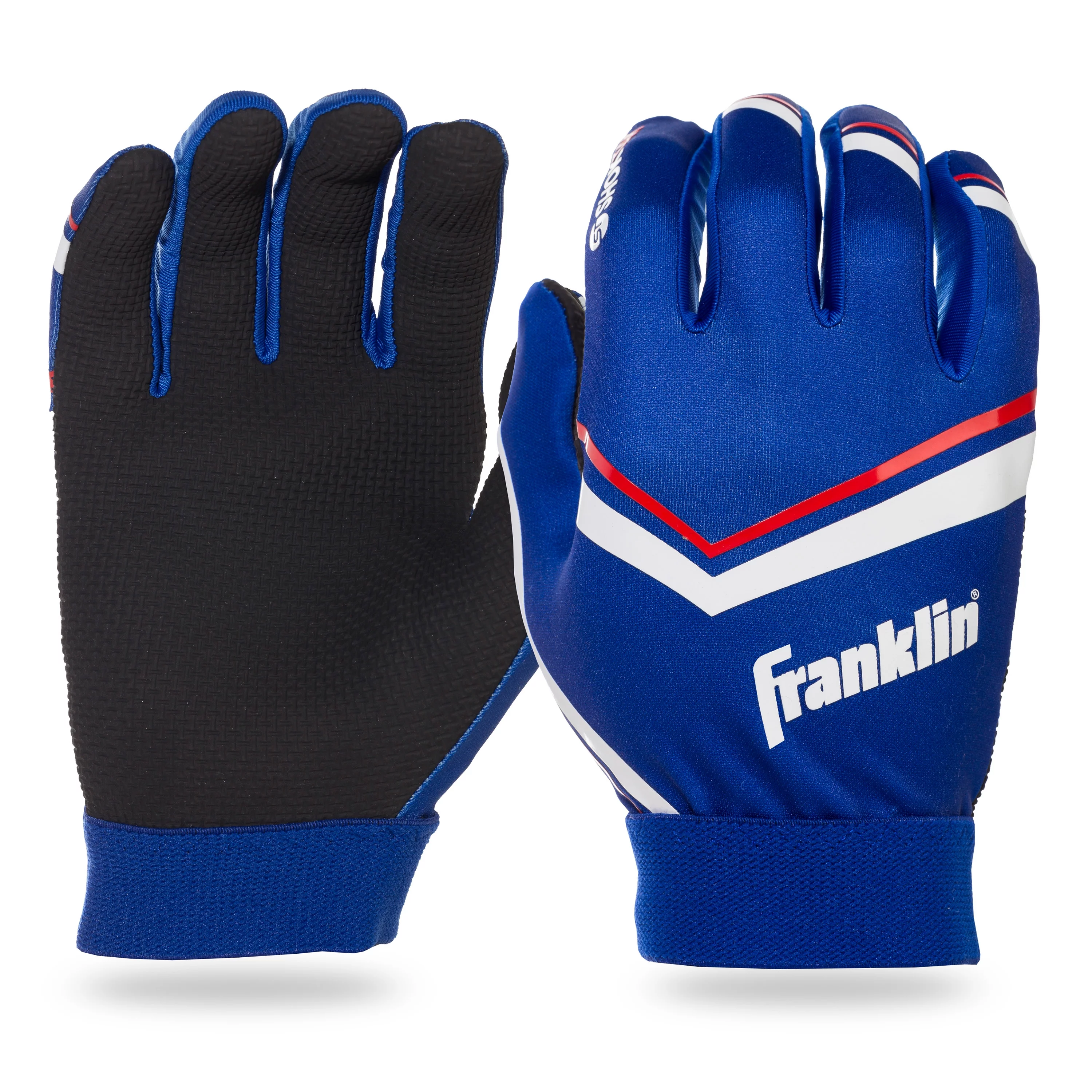 Franklin Sports Youth Football Receiver Gloves – Shoktak Youth Gloves – Kids Football Gloves – High Grip Football Gloves – Royal – Youth Large