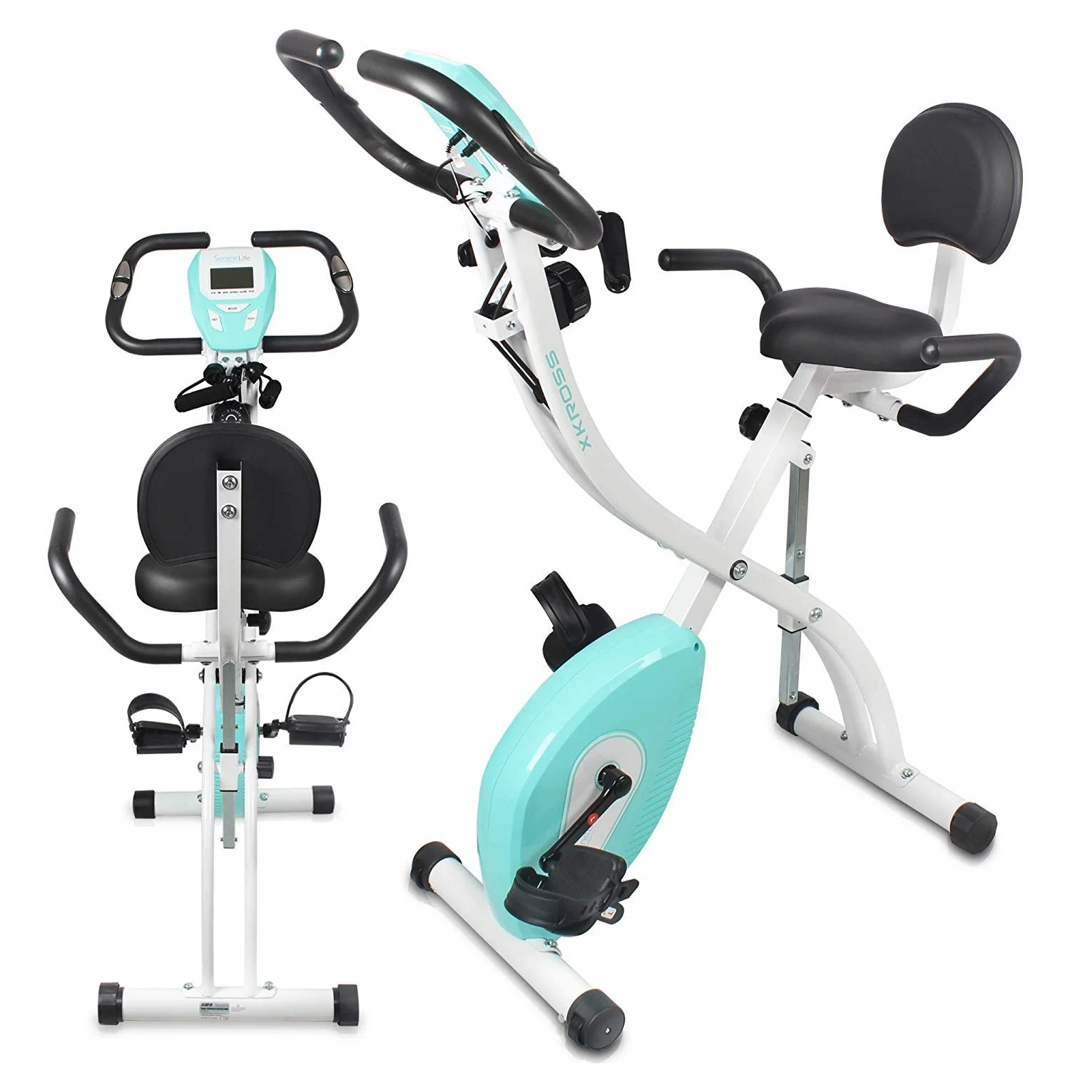 Smart Stationary Exercise Bike – Digital Fitness Bicycle Pedal Trainer with Pulse Monitor, Fold-Away Style