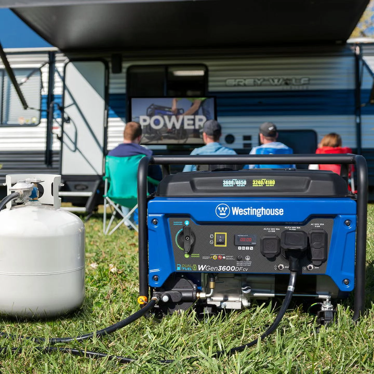 Westinghouse 4650 Peak Watt Dual Fuel Portable Generator with RV Outlet and CO Sensor