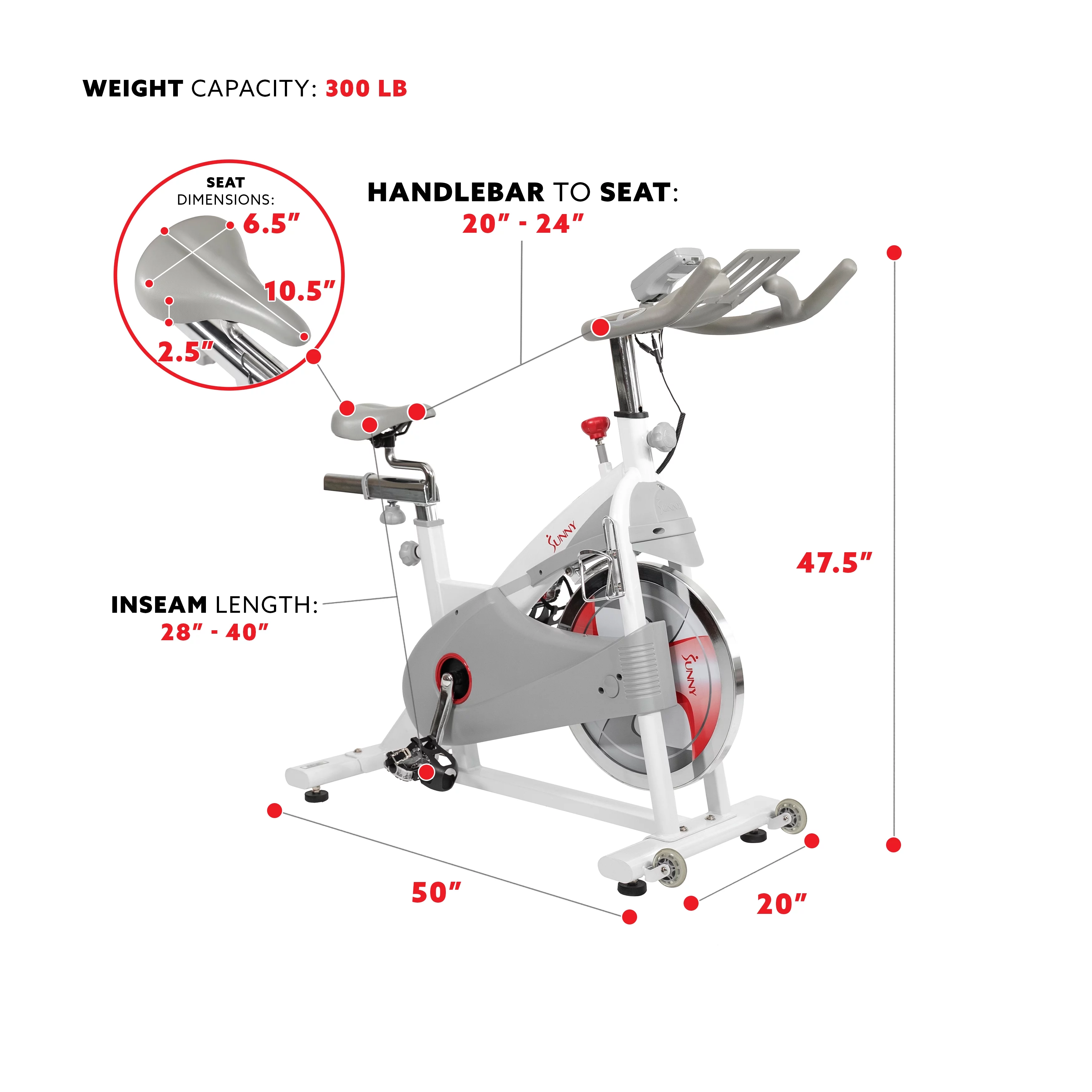 Sunny Health & Fitness Magnetic Belt Drive Indoor Premium Stationary Studio Cycling Exercise Bike Trainer for Home, SF-B1876