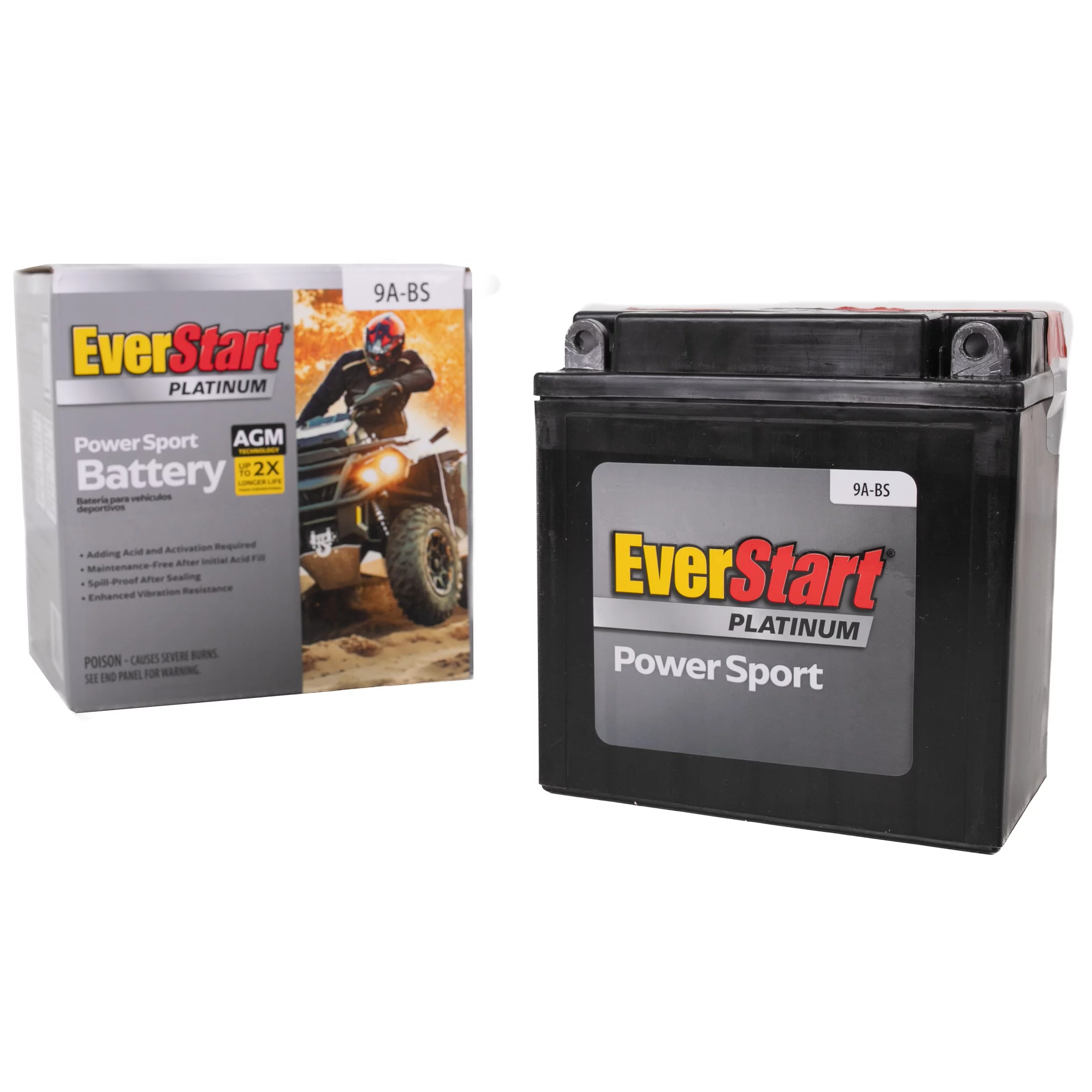 EverStart EB9A-BS AGM Dry PowerSport 12 Volt Battery