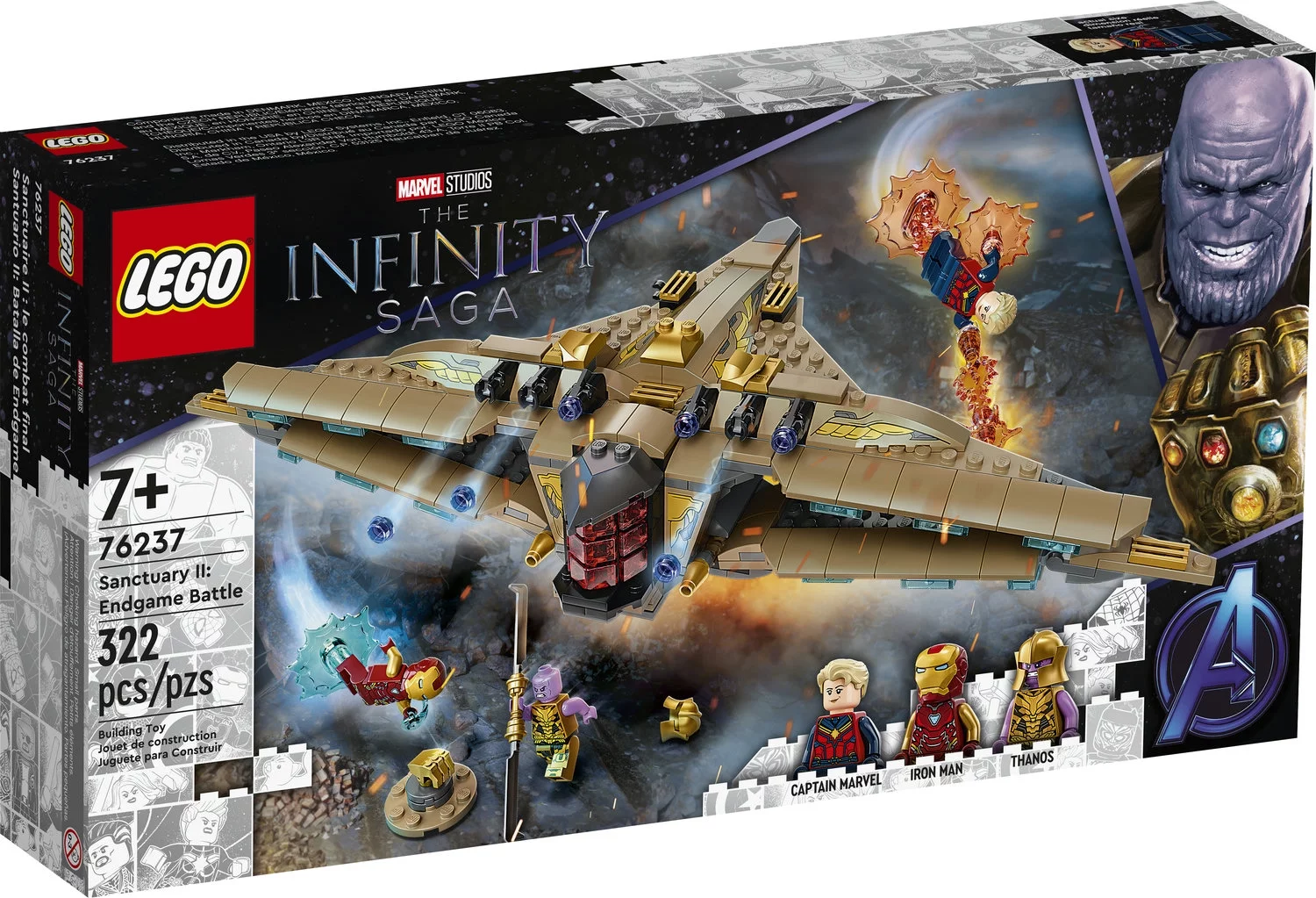 LEGO Marvel Avengers: Sanctuary II: Endgame Battle 76237 Thanos Spaceship Building Toy