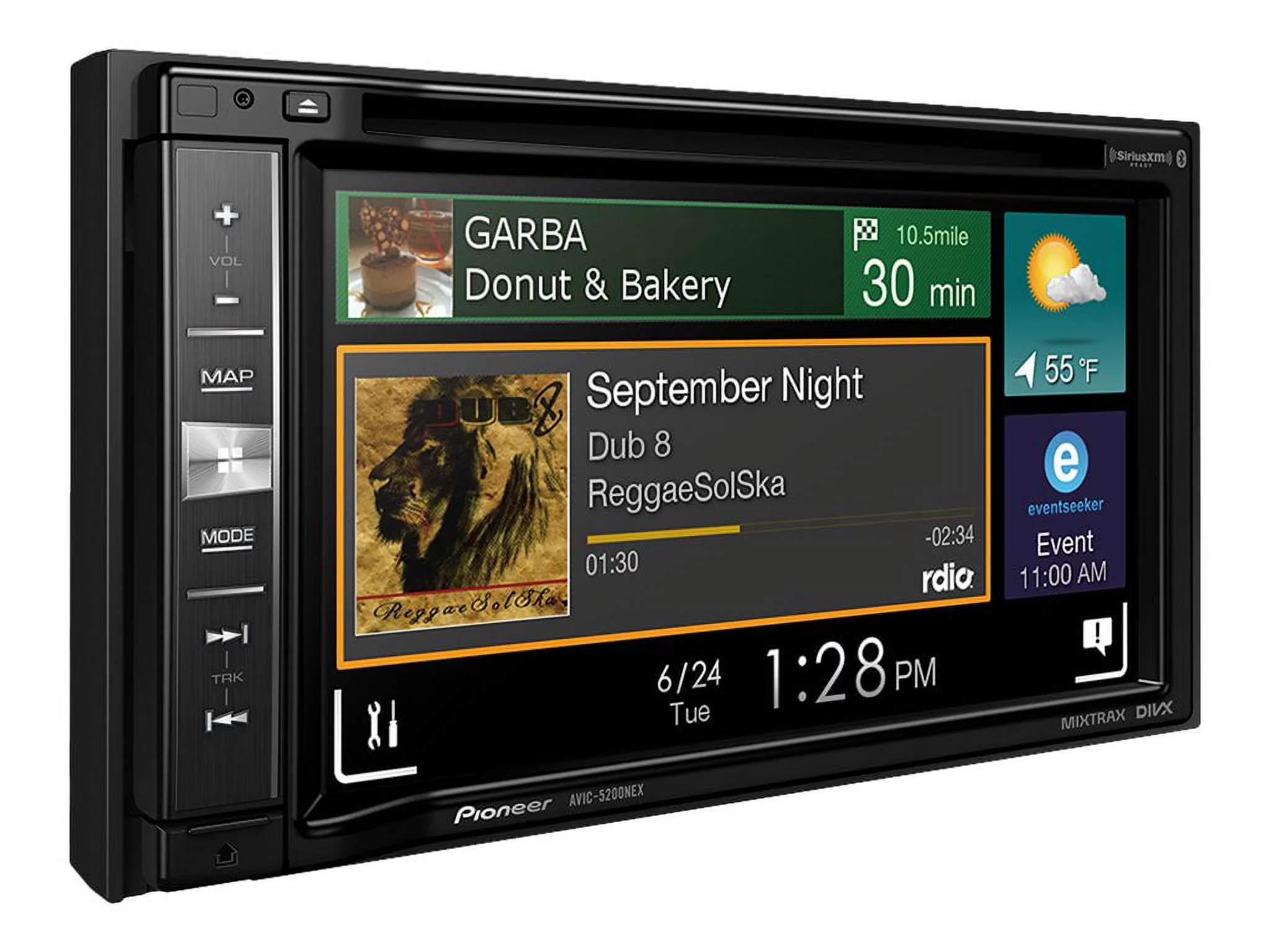 Pioneer AVIC-5200NEX – Navigation system – display – 6.2″ – touch screen – in-dash unit – Double-DIN – 50 Watts x 4