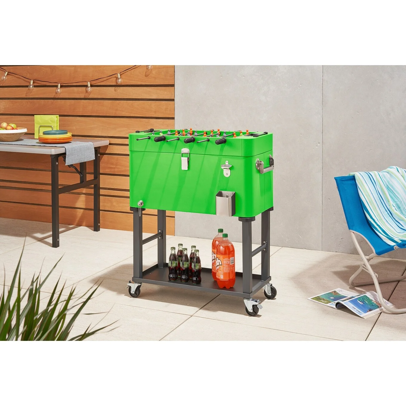 TRINITY 80 QT Foosball Cooler w/ Detachable – Green