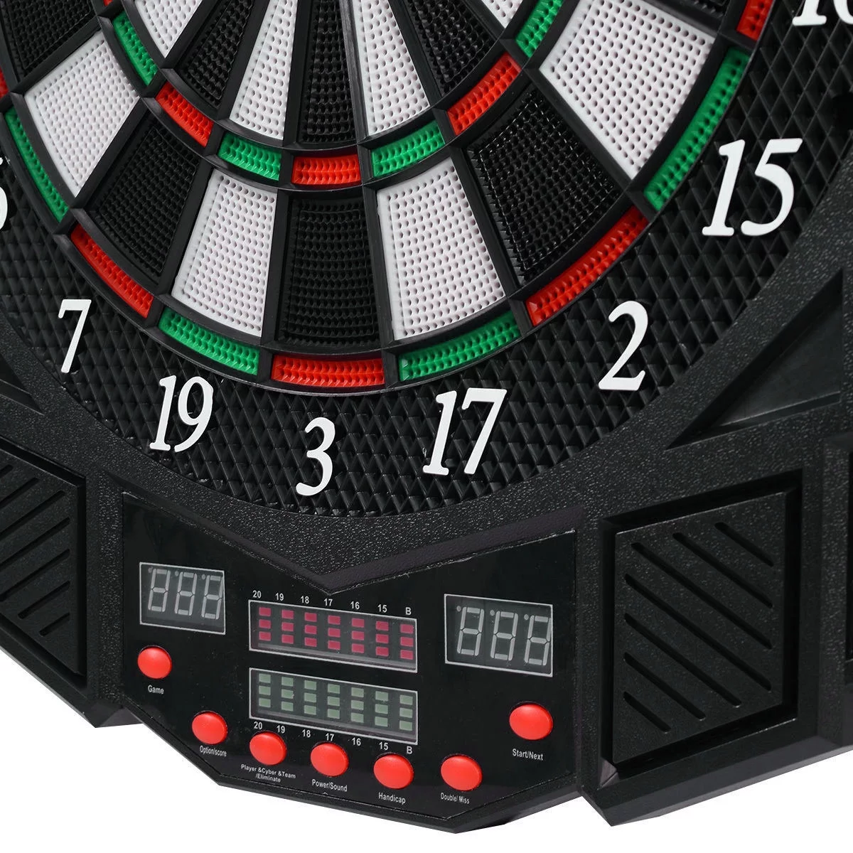 Costway Professional Electronic Dartboard Cabinet Set w/ 12 Darts Game Room LED Display