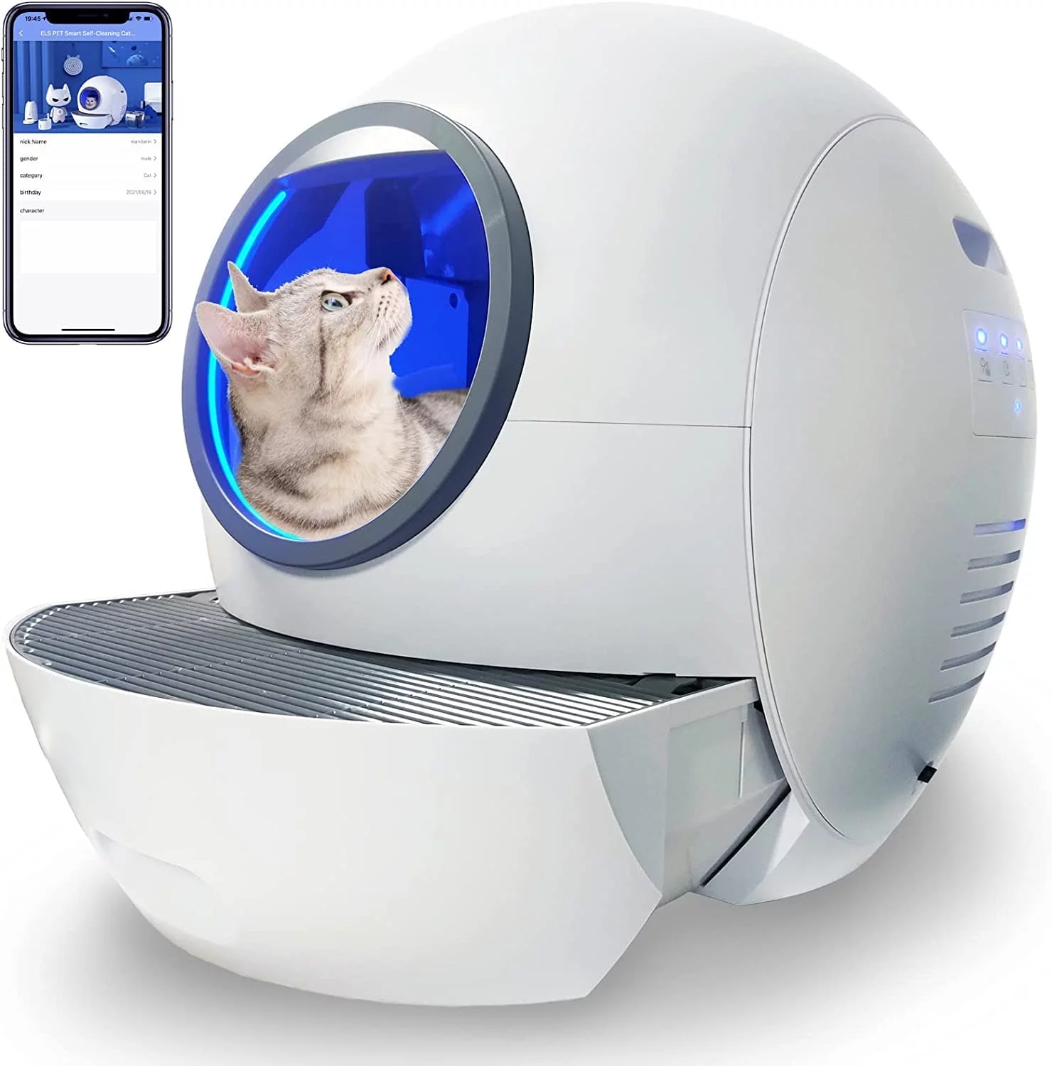 ELS PET Self Cleaning Cat Litter Box Automatic Double Odor Removal Cat Robot Litter Box Gift