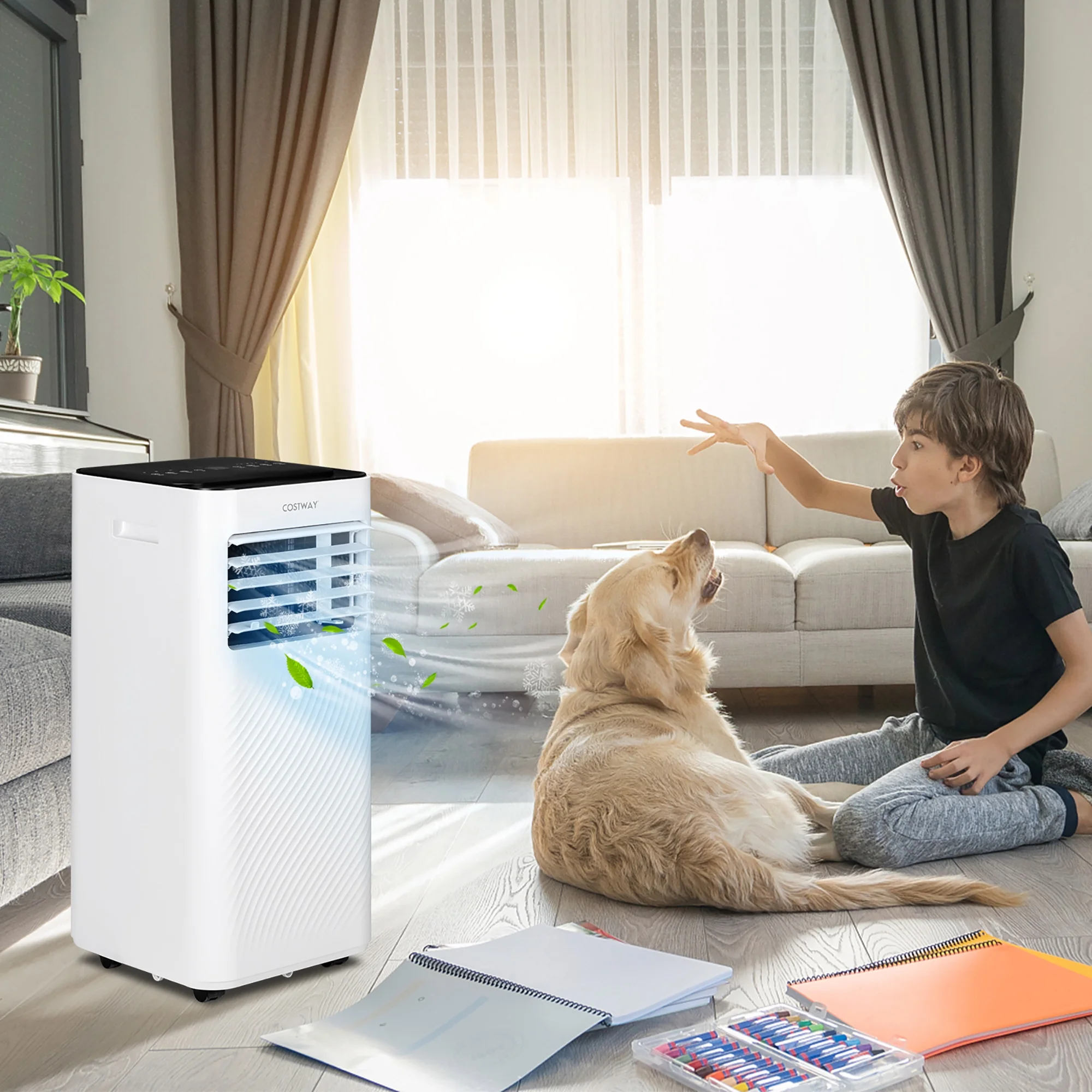 Costway 10000 BTU Portable Air Conditioner 4-in-1 AC with Cool Fan Humidifier Sleep Mode