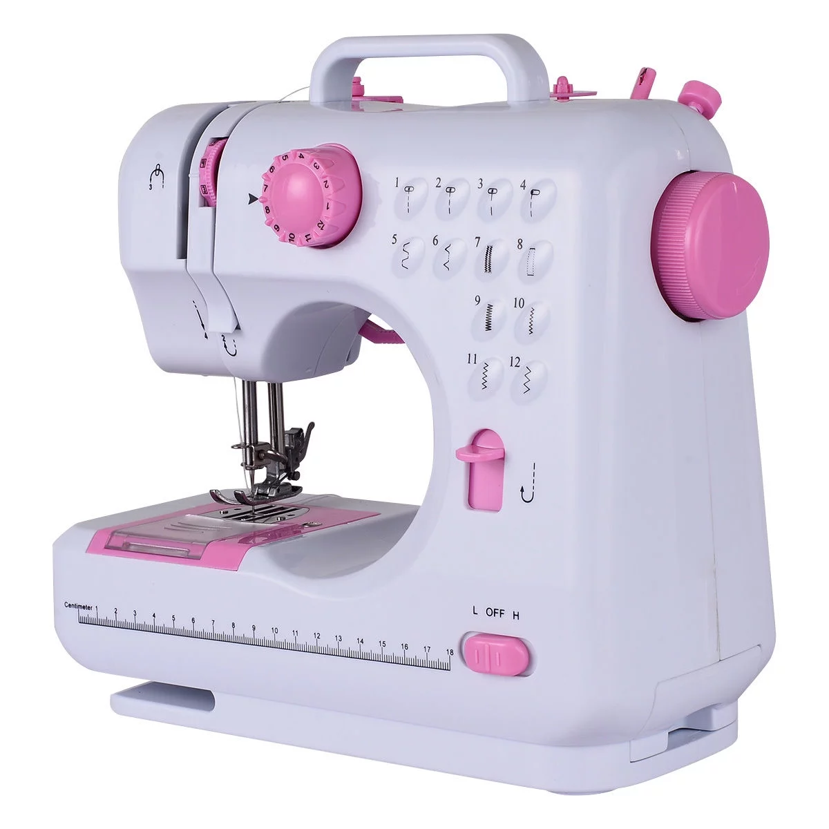 Costway Sewing Machine Free-Arm Crafting Mending Machine with 12 Built-In Stitched White