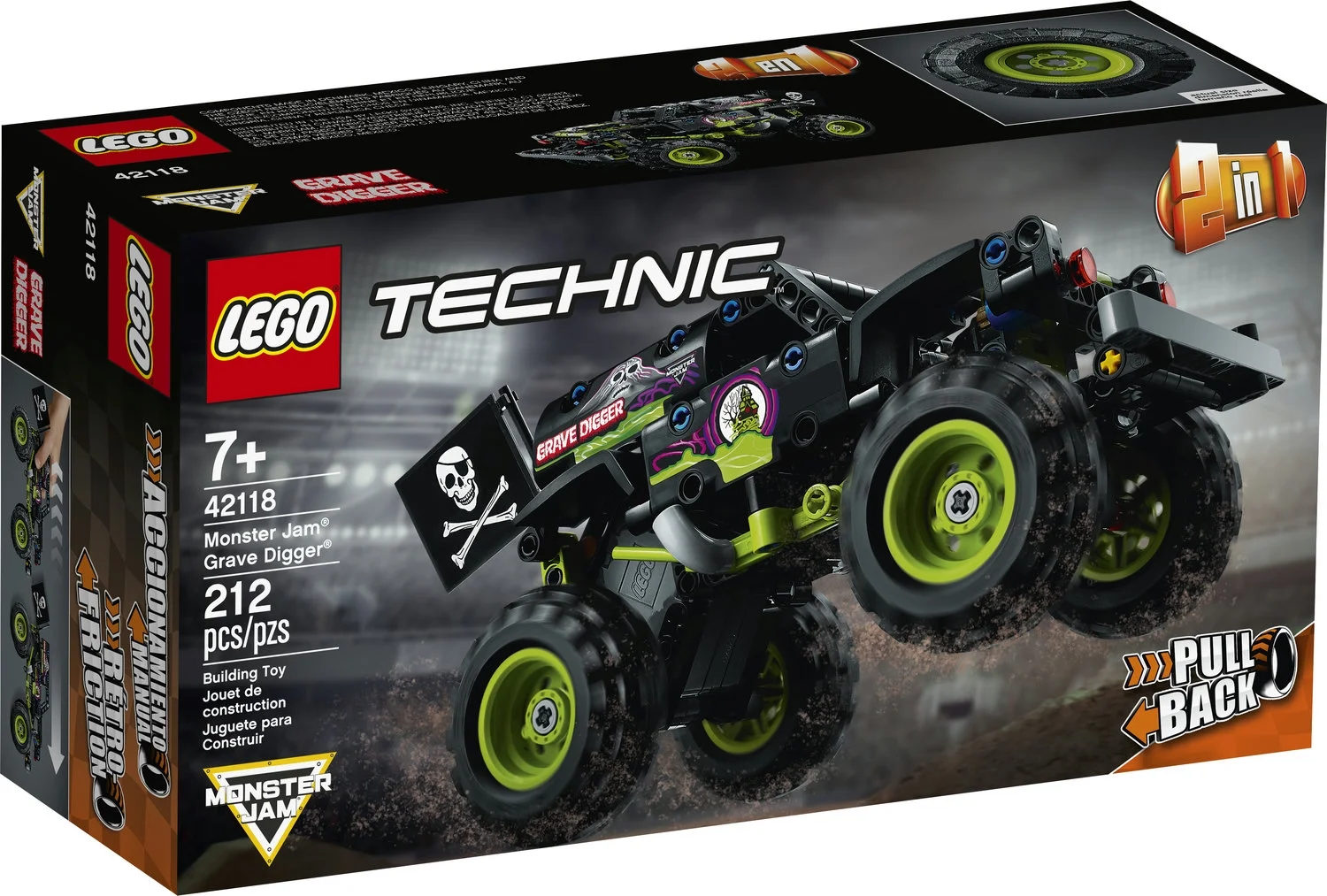 LEGO Technic Monster Jam Grave Digger 42118 Truck Toy to Off-Road Buggy, Birthday Gift for Grandchildren or any Monster Truck Fans, Kids, Boys and Girls 7 Ages 7 and Up