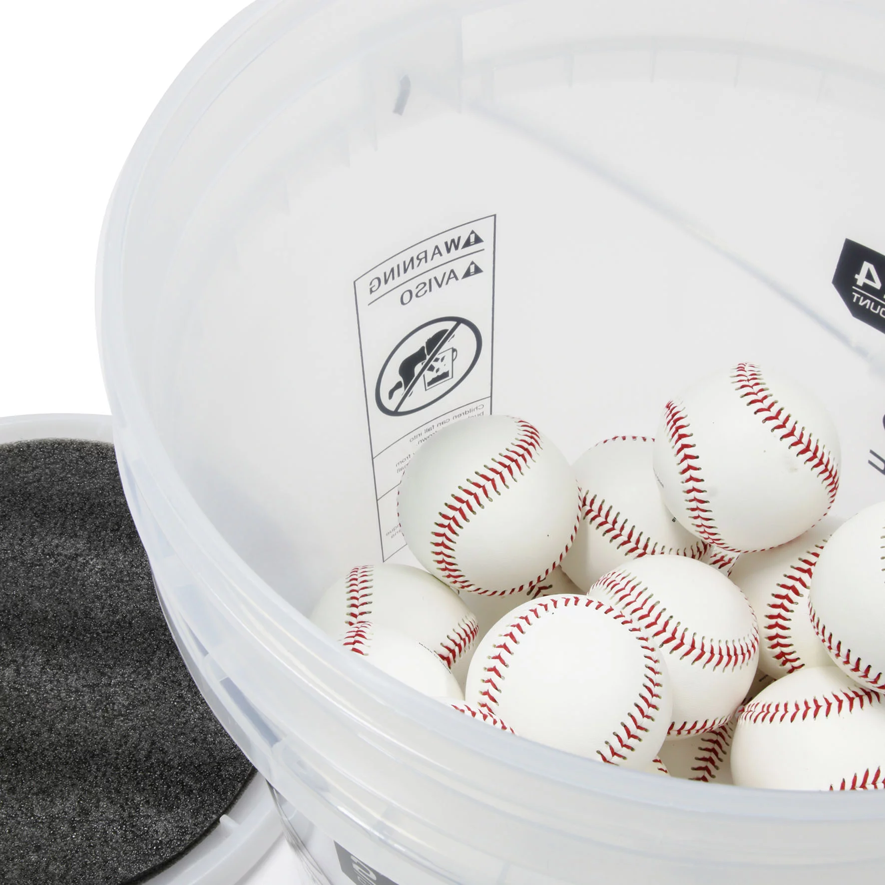 Athletic Works Set of 24 PVC Leather Practice Baseballs in Bucket, White